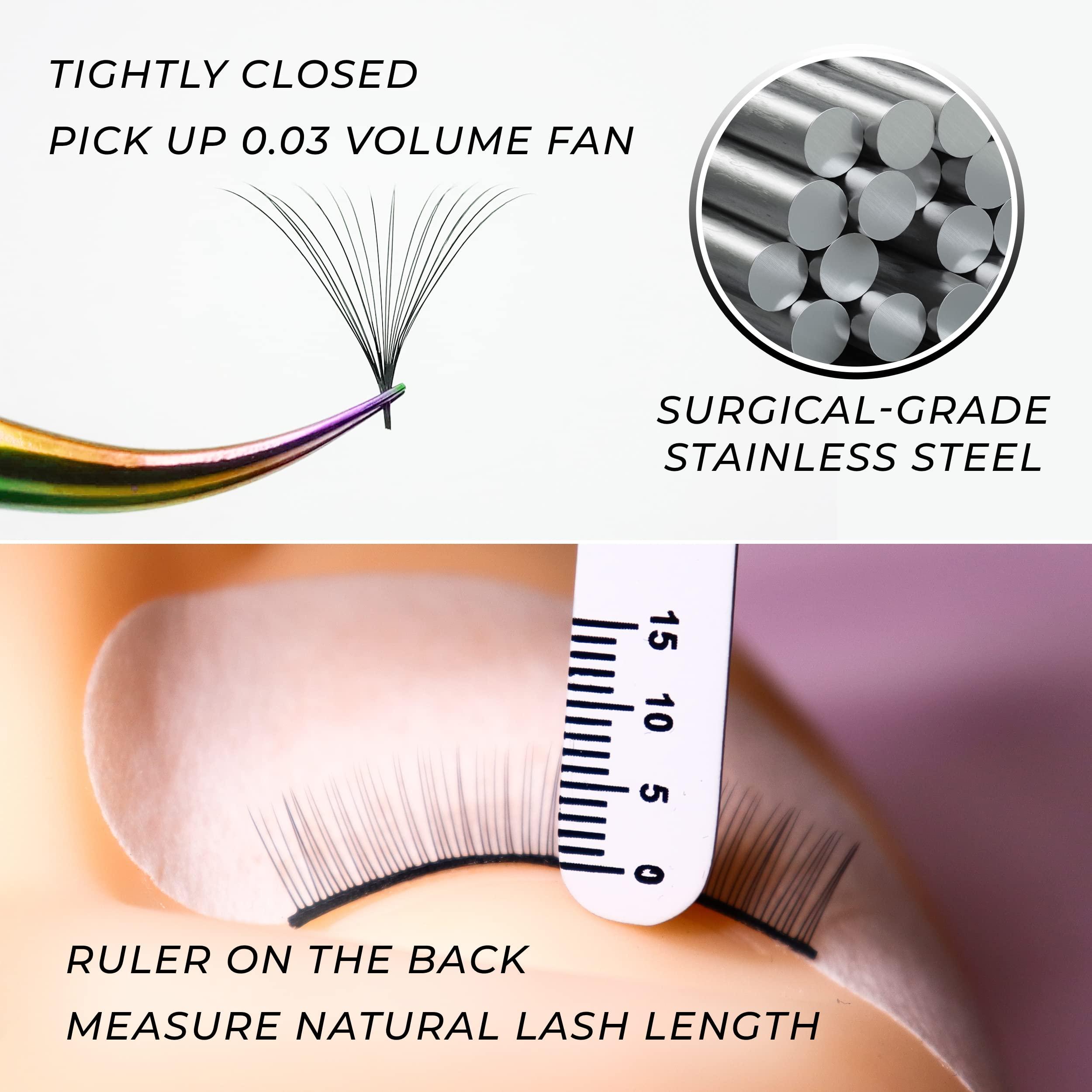 LLBA LLBA Lash Tweezer Professional Volume False Lash Application Tool | Multi Shapes & Purposes Tweezers | Non-Slip Grip Tweezers for Volume, Isolation & Classic Lashes (Galaxy, Save Time Inner Corner)