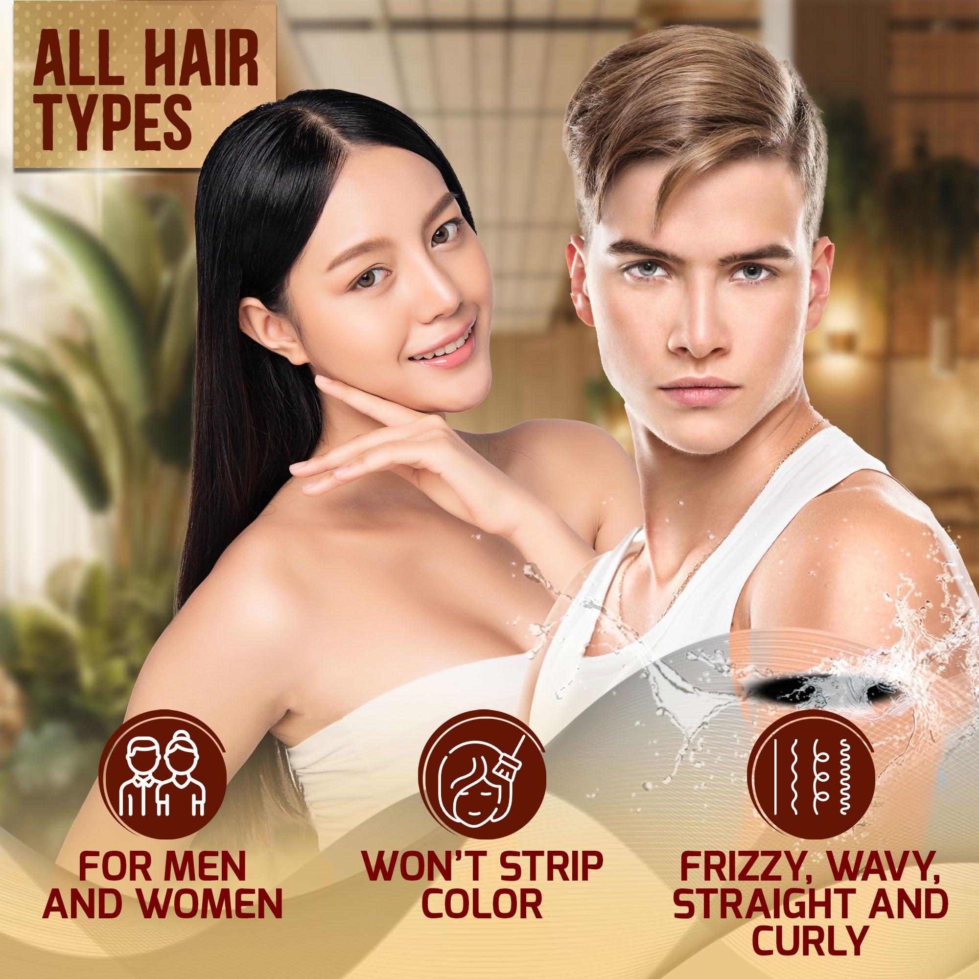 PURE NATURE LUX SPA PURE NATURE Lux Spa Moroccan Argan Oil Shampoo and Conditioner Set, Heat Protectant Spray, Hair Serum with Keratin, Biotin, Rosemary & Castor Oil for Hair Protection, Repair and Shine (3 Count)