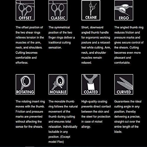 JAGUAR JAGUAR Shears Silver Line CM36 Professional Hairdresser Thinning Scissors With Molybdenum Steel, Right Handed Crane - 5.5 Inch