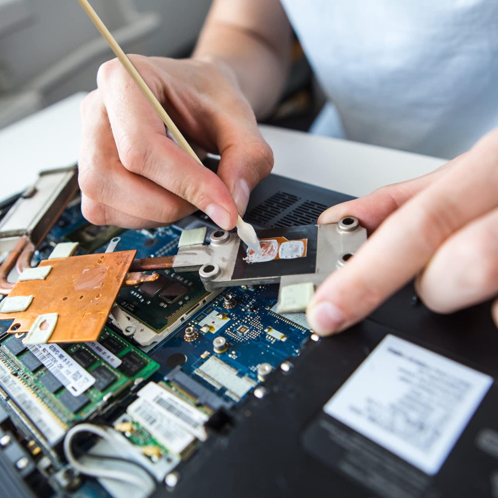 PINGMIC 500PCS Precision Gun Cleaning Swabs, 6 Inch Pointed Cotton Swabs with Storage Case - Lint Free Sturdy Cotton Swabs with Bamboo Handle - Long Cotton Swab for Gun Cleaning, Makeup, Electronic