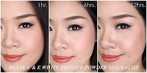 BUTAE C & E White Oil Control Face Pressed Powder Foundation Compact, Covers Dark Spot & Wrinkle, Long Lasting, Natural Radiant Glowing Perfect Skin, Clean Matte Makeup No.2 Soft Honey 12 G./0.42 OZ