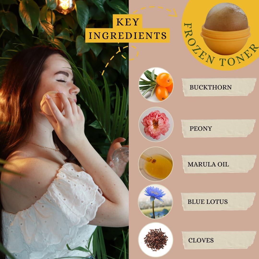 Facial Ice Globe Mango Frozen Face Roller | Ice Ball for Face - Soothing Facial Ice Roller for Women and Men, Skin Refreshing Face Icer, Ideal for Puffiness Relief