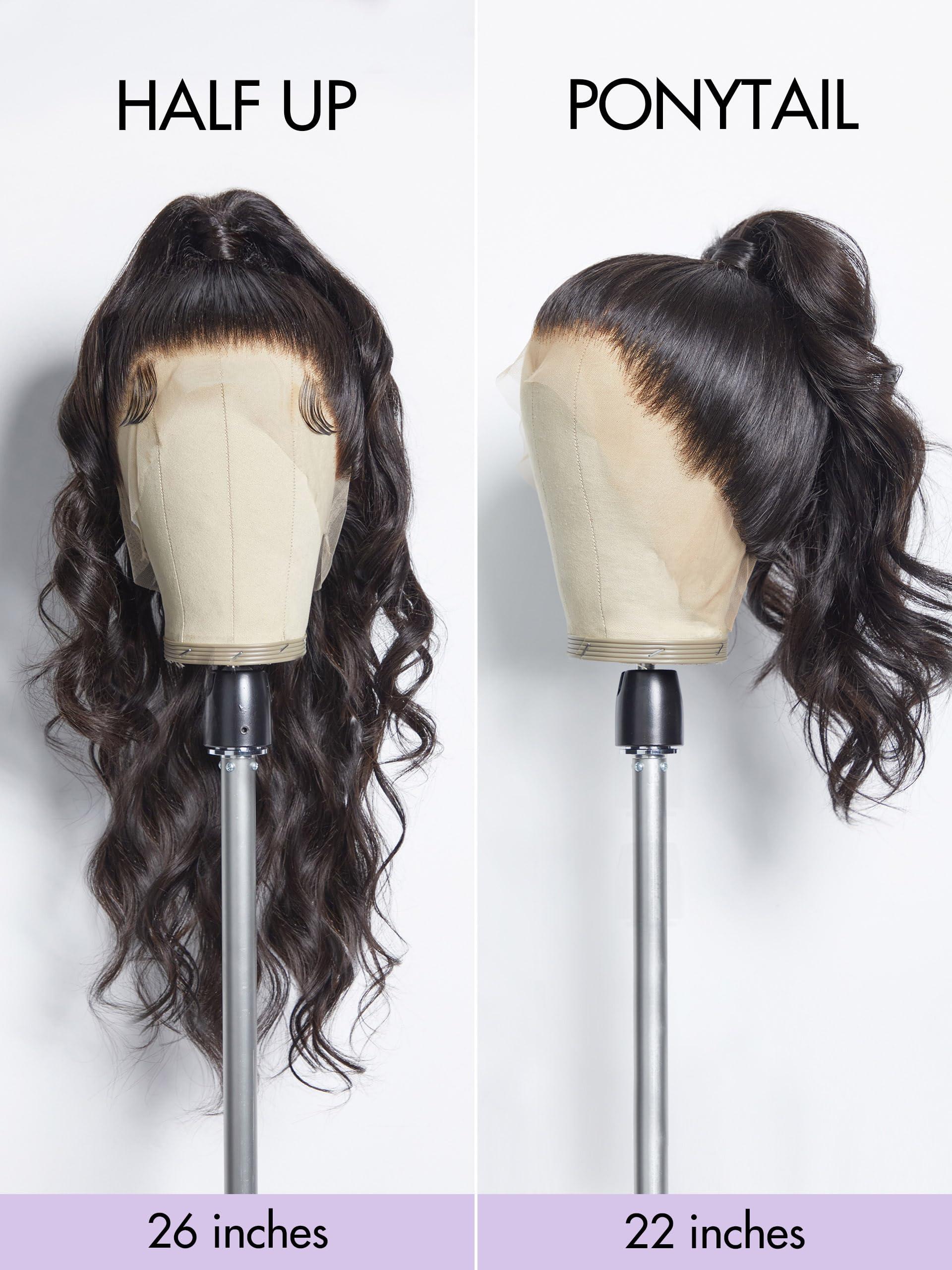 LUVME HAIR LUVME HAIR 18\'\' Loose Body Wave 360 Lace Frontal Wigs Human Hair Lace Glueless Human Hair Wig Pre Plucked Long Black Body Wave Wig