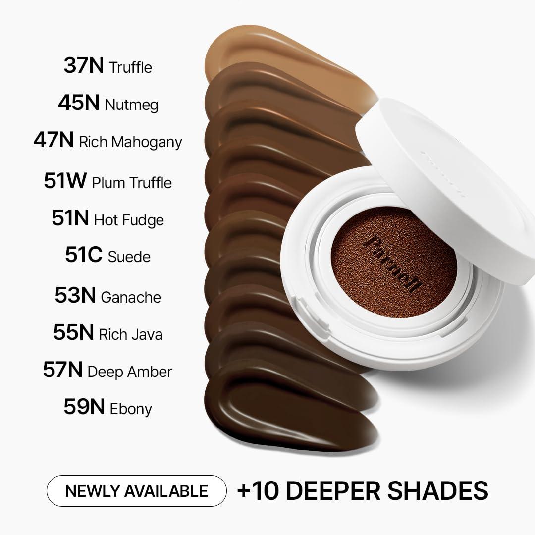 Parnell Parnell Cicamanu Serum Cushion - Moisturizing Foundation for Soothing, Coverage, Glass Skin and Lightweight for Sensitive and Dry Skin Pearl Skin (0.52 Fl Oz) (#21 Fair Ivory)