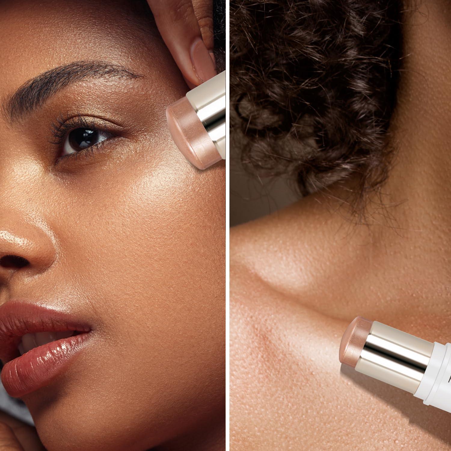 MYMERRY MYMERRY Dewy Highlighter Makeup, Highlighter Makeup Stick for Face and Body, Radiant & Shimmer Glow, Buildable Color for All Day | Vegan & Cruelty-Free | Bronze Caramel Glod 15g/0.53fl.Oz