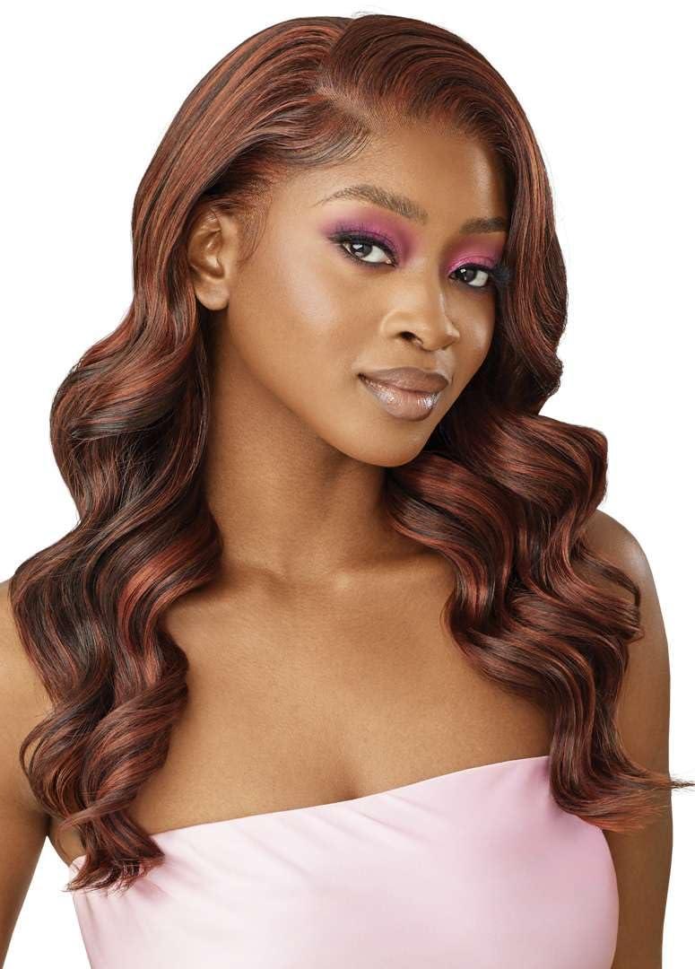 Outre Outre Airtied 100% Fully Hand-Tied Wig - Human Hair Blend - Natural Body Wave 22\" (DR CHOCOLATE TOFFEE)