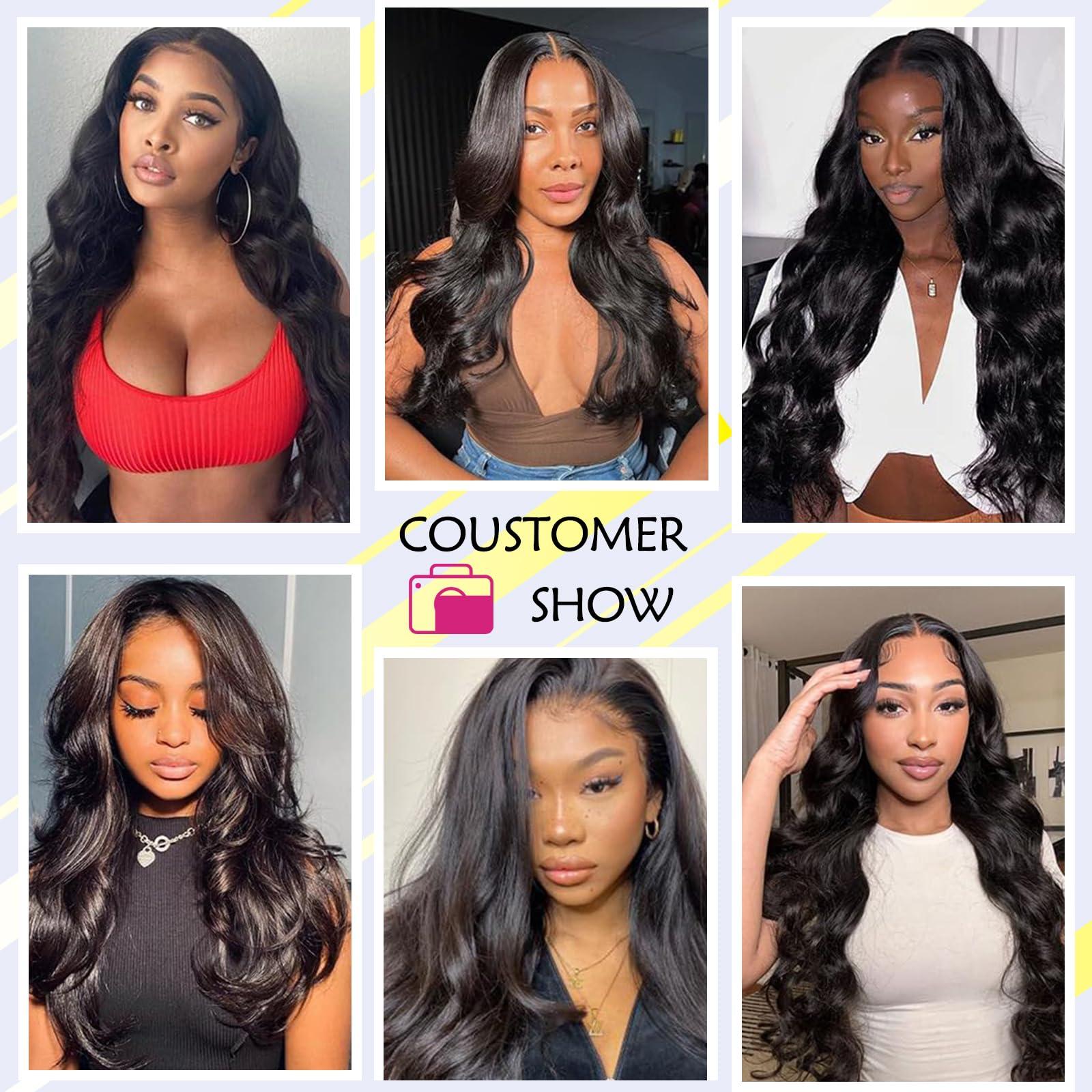 HAIRHOBBY RAW Body Wave Bundles Human Hair, 16 18 20 Inch Virgin Hair Bundles 100% Unprocessed Indian Wavy Bundles Hair Extensions 3 Loose Wave Bundles Natural Black, Triple Lifespan Than Regular Virgin Hair