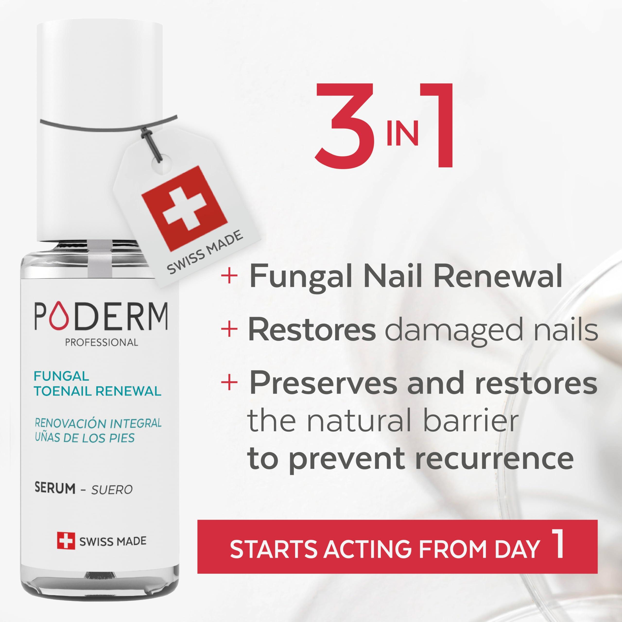 PODERM PODERM 2 in 1 TOENAIL INTEGRAL RENEWAL Restores Appearance of Discolored/Damaged Nails Toe and Fingernail Repair 100% Natural Ingredients and Vegan Quick & Easy Swiss Made