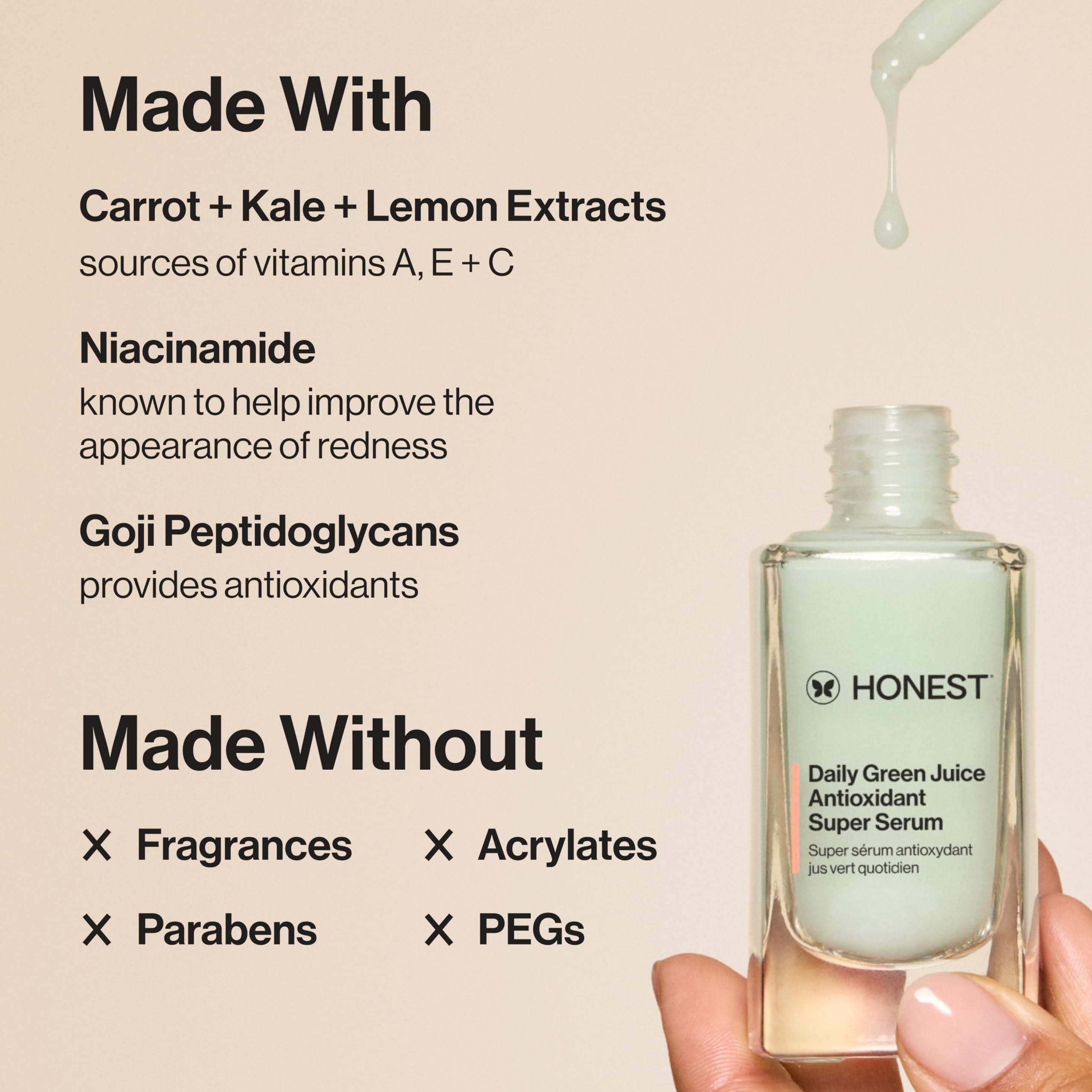 Honest Beauty Honest Beauty Moisturizing Trio | Gentle Gel Cleanser, Green Juice Antioxidant Serum, Hydrogel Cream | 3-Step Routine | Vegan + Cruelty Free