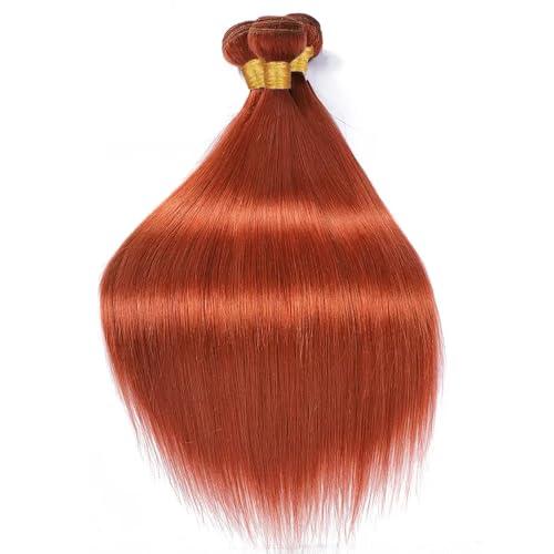 Fridnae #350 Straight Ginger Bundles Human Hair Orange Bundles 24 26 28 Inch Soft and Healthy Human Hair 3 Bundles for Black Women Extension