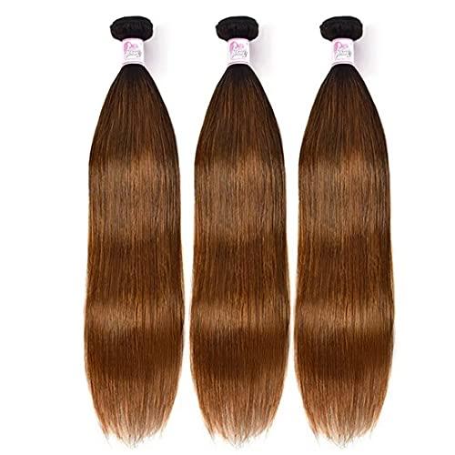 Beauty Forever Beauty Forever Malaysian Straight Hair 3bundles #FB30 Balayage Ombre Human Hair Weave, 10 12 14Inch Straight Bundles 3PCS Deals Virgin Hair Extensions