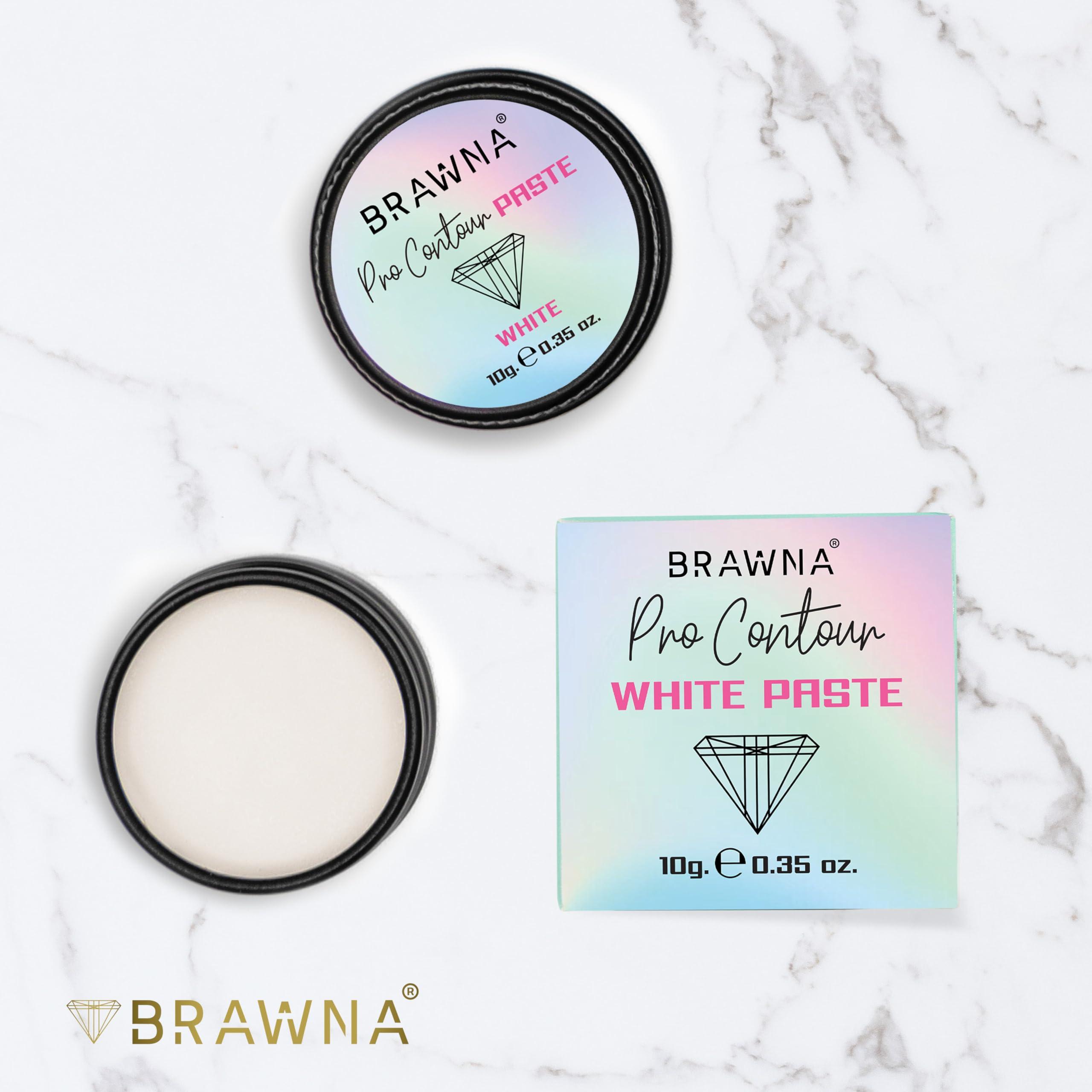 BRAWNA Brawna Pro Contour White Mapping Paste for Brow and Lip Measuring - White Concealer for PMU, Eyebrow Henna, Lamination, Tint