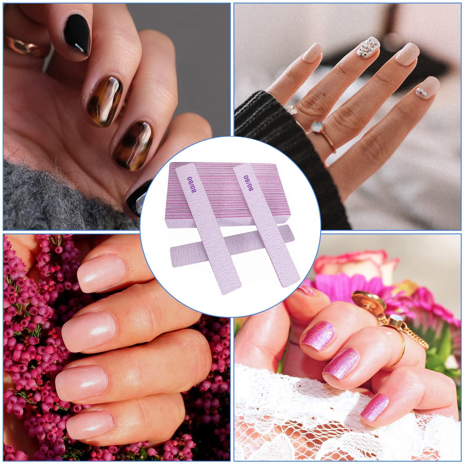 GigaGround 80/80 Grit Nail Files (25 Pcs), Coarse Emery Boards for Acrylic Nails and Gel Nails, Nail File Double Sided 80 Grits Emory Professional Nail Filers Pack