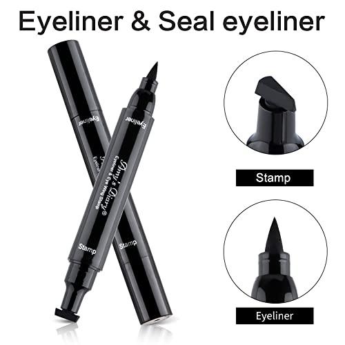 AMY'S DIARY AMY'S DIARY Eyeliner Stamp 2 Pens Winged Stamp Eyeliner, Perfect Wing Cat Eye Stencil Stamp for All Eye Shapes, Winged Eyeliner Stamp, Perfect Wing Cat Eye Liner, Waterproof & Smudge-proof