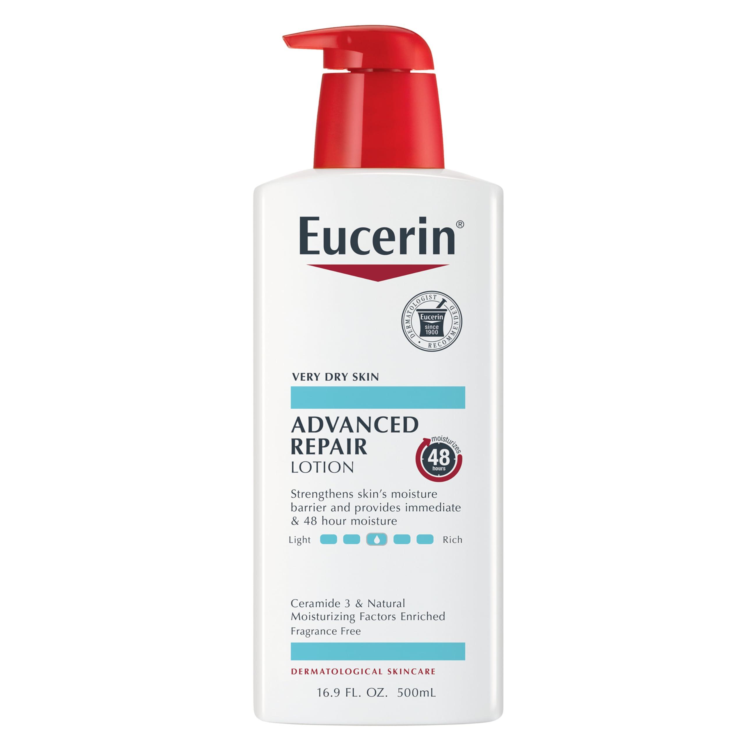 Eucerin Eucerin Advanced Repair Body Lotion for Very Dry Skin, Unscented Lotion Formulated with Ceramides, 16.9 Fl Oz Bottle