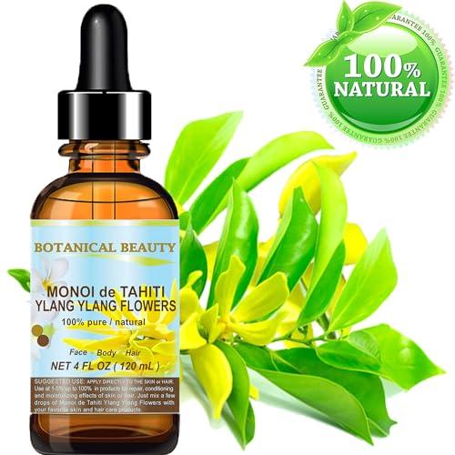 Botanical Beauty Botanical Beauty MONOI de TAHITI YLANG YLANG FLOWERS 100% Pure 4 Fl.oz - 120 ml Pure Natural Virgin Unrefined RAW for FACE, SKIN, BODY, HAIR, NAILS