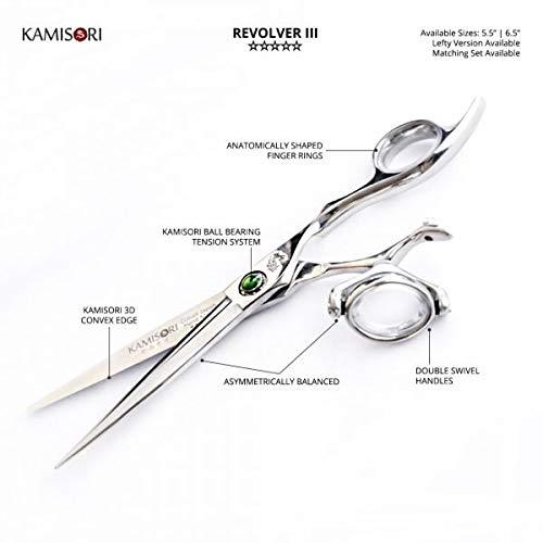 Washi Kamisori Revolver 3-5.5" Professional Hair Cutting Shear Set, Double Swivel Thumb - Authorized Distributor