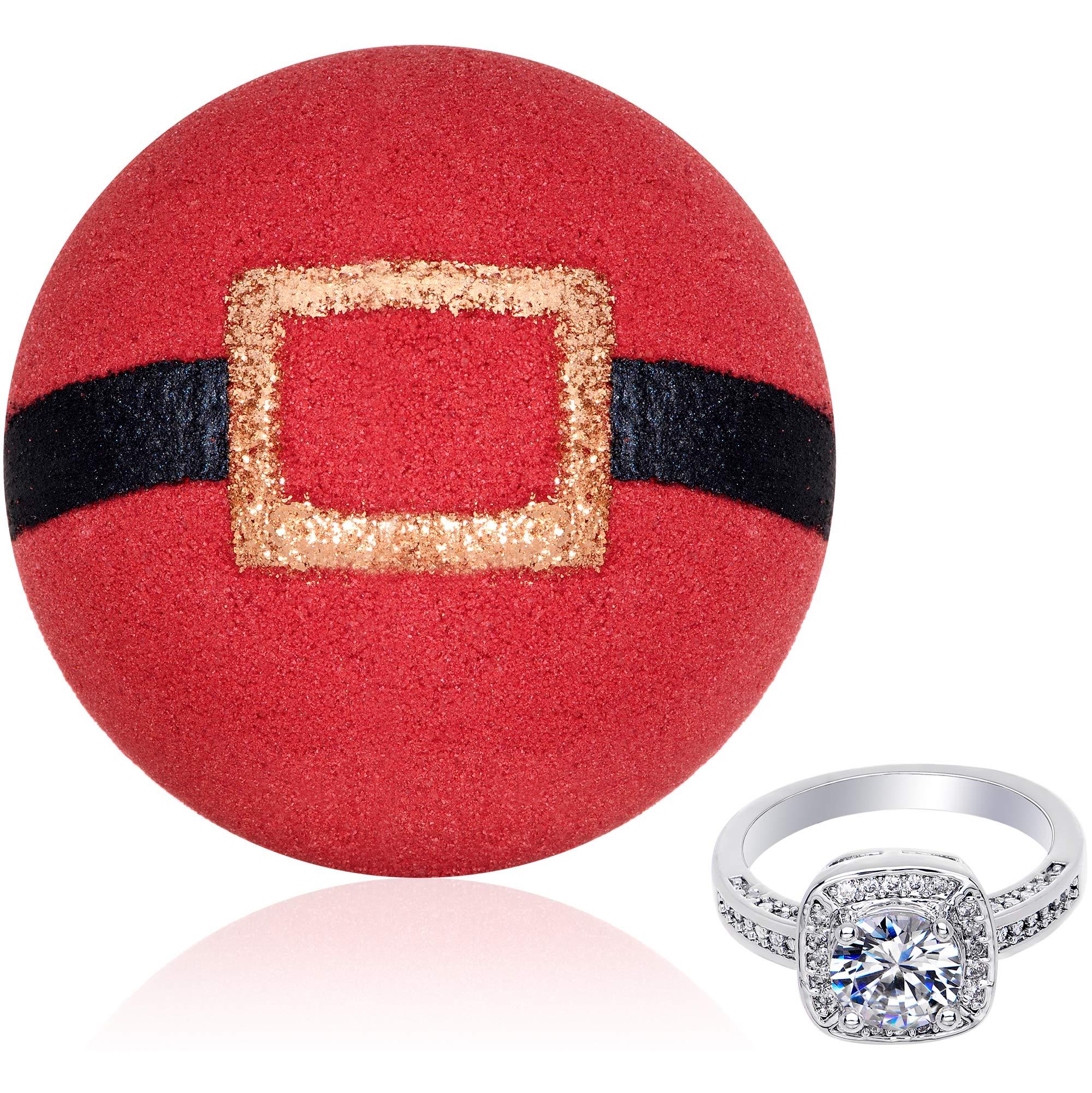 Jackpot Candles Bath Bomb with Surprise Jewelry Inside Handmade Xmas Santa Bath Bombs with Ring Inside Size 6 Bath Bombs for Women