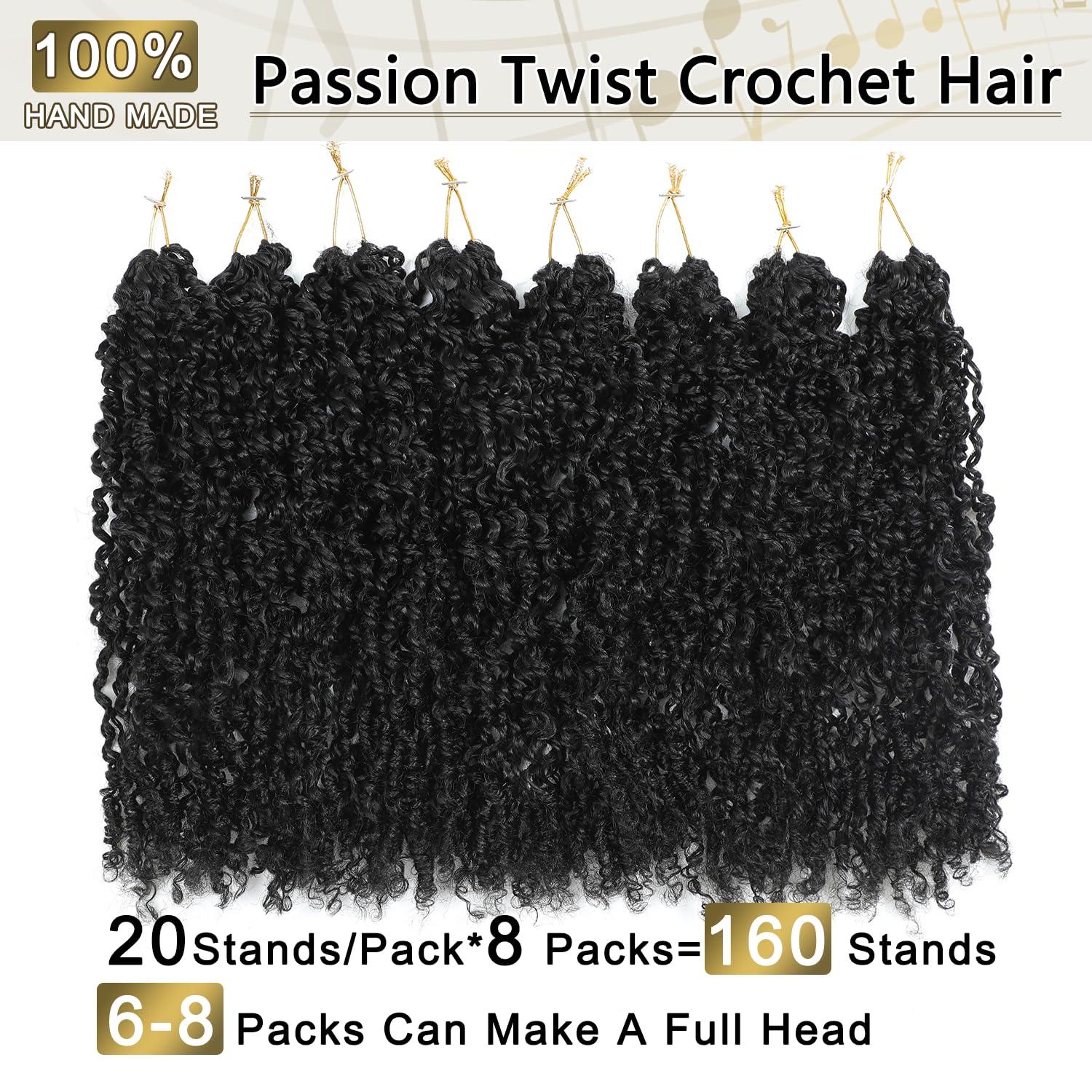 SOKU Boho Passion Twist Crochet Hair 20\" - 5 Packs Black Pre Twisted Mini Majesty Twist Curly Senegalese Dreadlocks Extensions Pre-looped Soft Locs Braids for Women Synthetic
