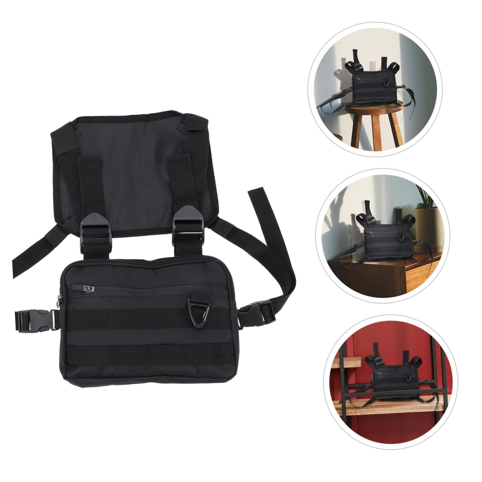 MERRYHAPY MERRYHAPY 1pc Backpack with Waistcoat Hair Organizer Storage Makeup Artist Waist Bag Makeup Brush Bag Hair Pouch Barber Equipment Bags Haircut Handbag Barber Scissors Case Oxford Cloth Black