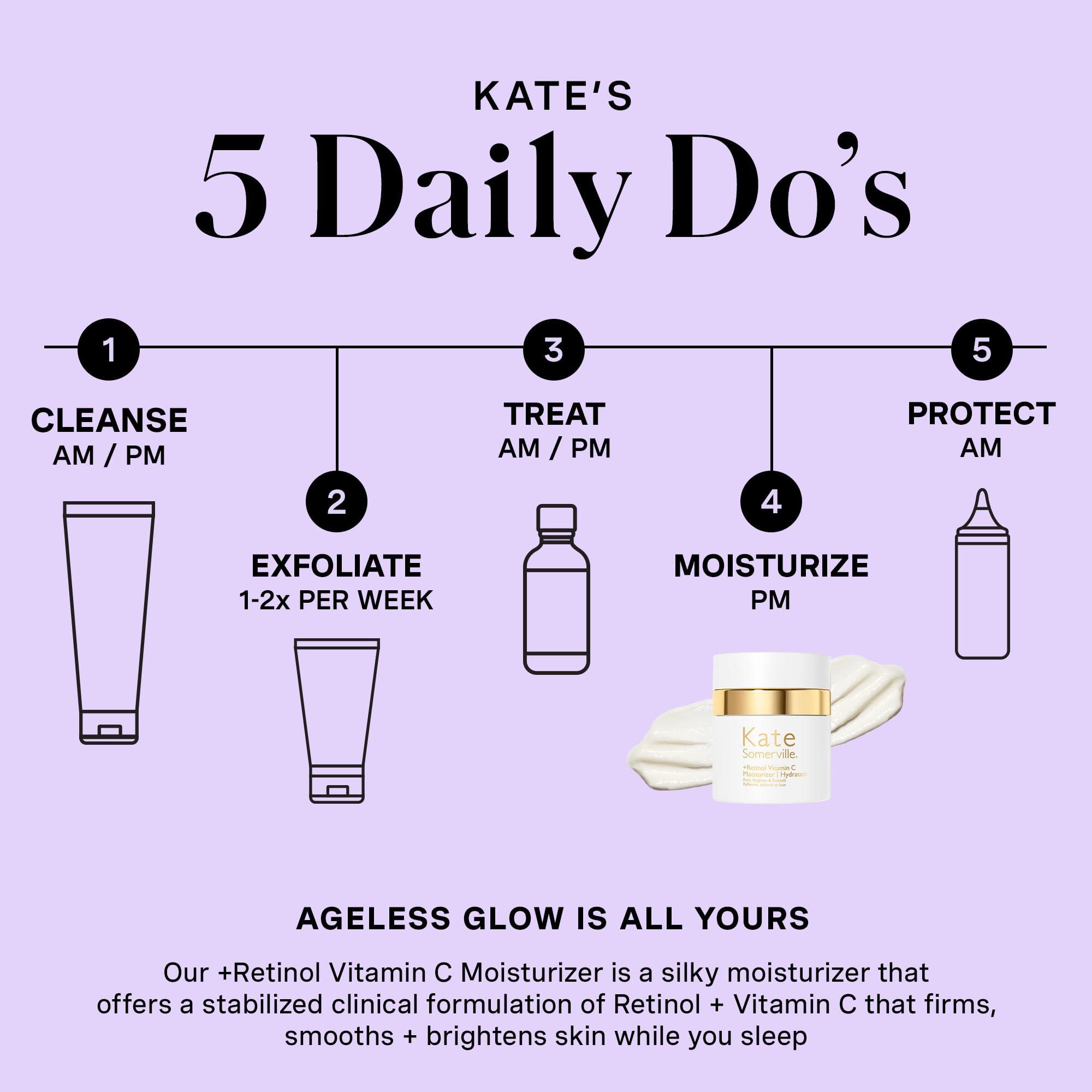 Kate Somerville Kate Somerville Retinol Vitamin C Moisturizer – Anti-Aging Overnight Face Cream Brightens, Firms and Smooth Skin, 1.7 Fl Oz