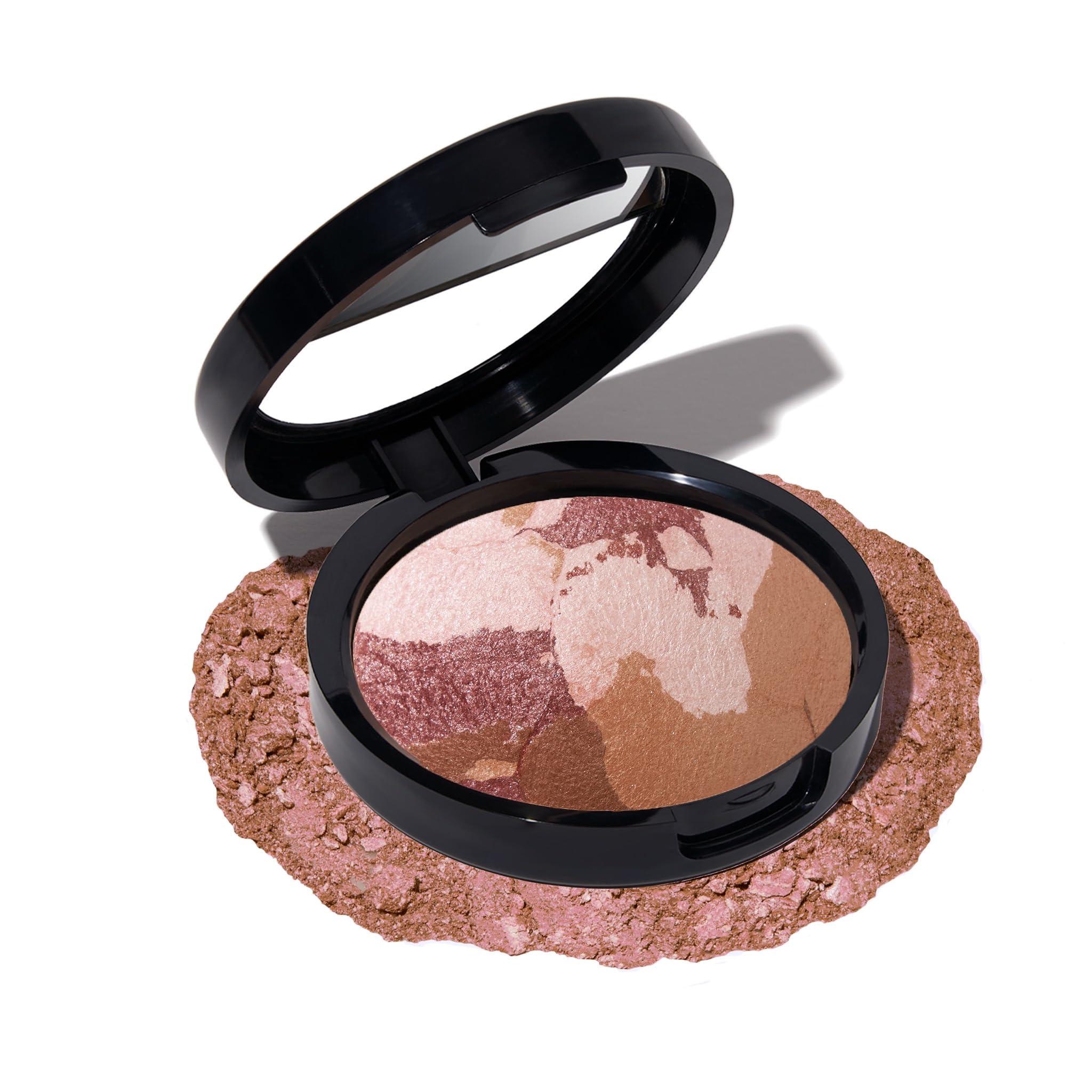 LAURA GELLER NEW YORK LAURA GELLER NEW YORK Baked Blush-n-Bronze Marbleized 2-in-1 Sculpting Bronzer Blush - Earthy Bronze - Contour Face with a Radiant Flush