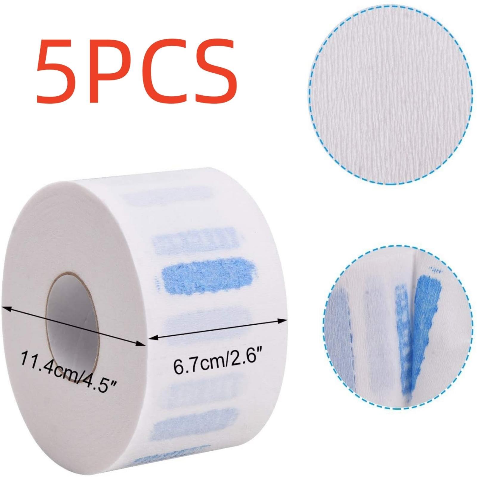 TECKEEN 5 Rolls Disposable Barber Paper Neck Strips, 5 Rolls 500 Strips, Salon Hair Cutting & Stylist arber Supplies