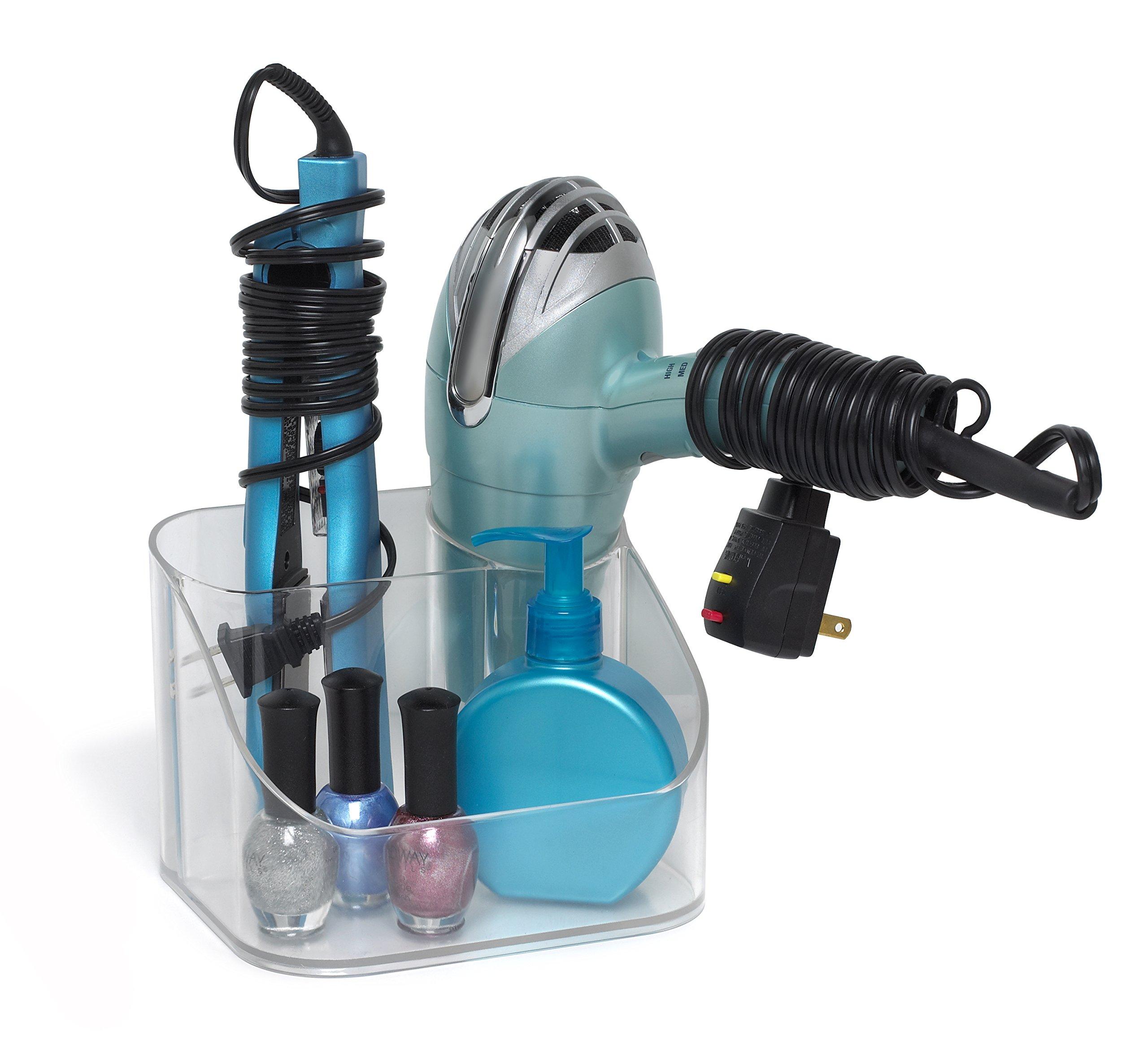 Spectrum Spectrum Diversified 02650 Contour Countertop Hair Care Caddy, Clear