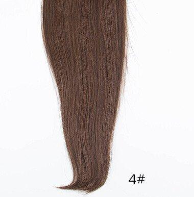RemeeHi Remeehi 3/4 Half Wig Brazilian Remy Human Hair Wigs Body Wave Clip in None Lace Half Wig(15" 140g 4#)