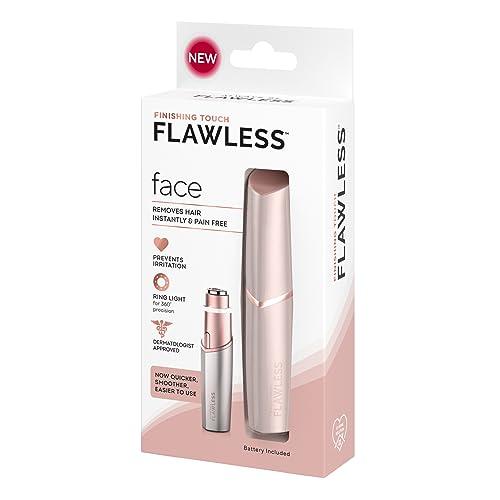 Finishing Touch Finishing Touch Flawless Facial Hair Remover for Women, Rose Gold Face Razor with LED Light, Recyclable Packaging