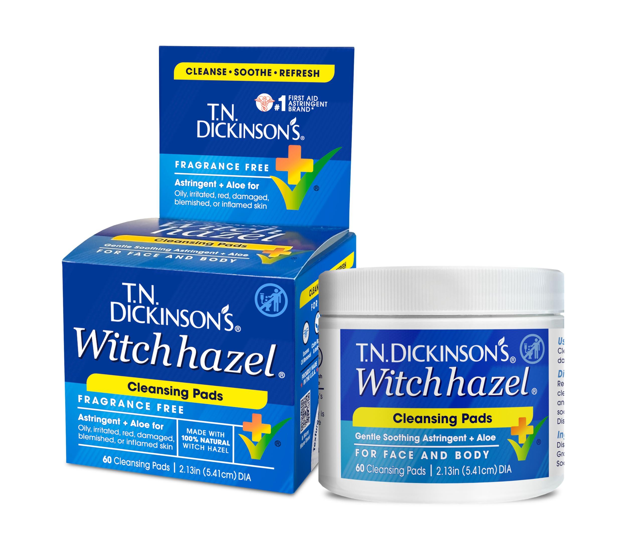 T.N. Dickinson\'s T.N. Dickinson\'s Witch Hazel Cleansing Pads, 60 Count (Pack of 2)