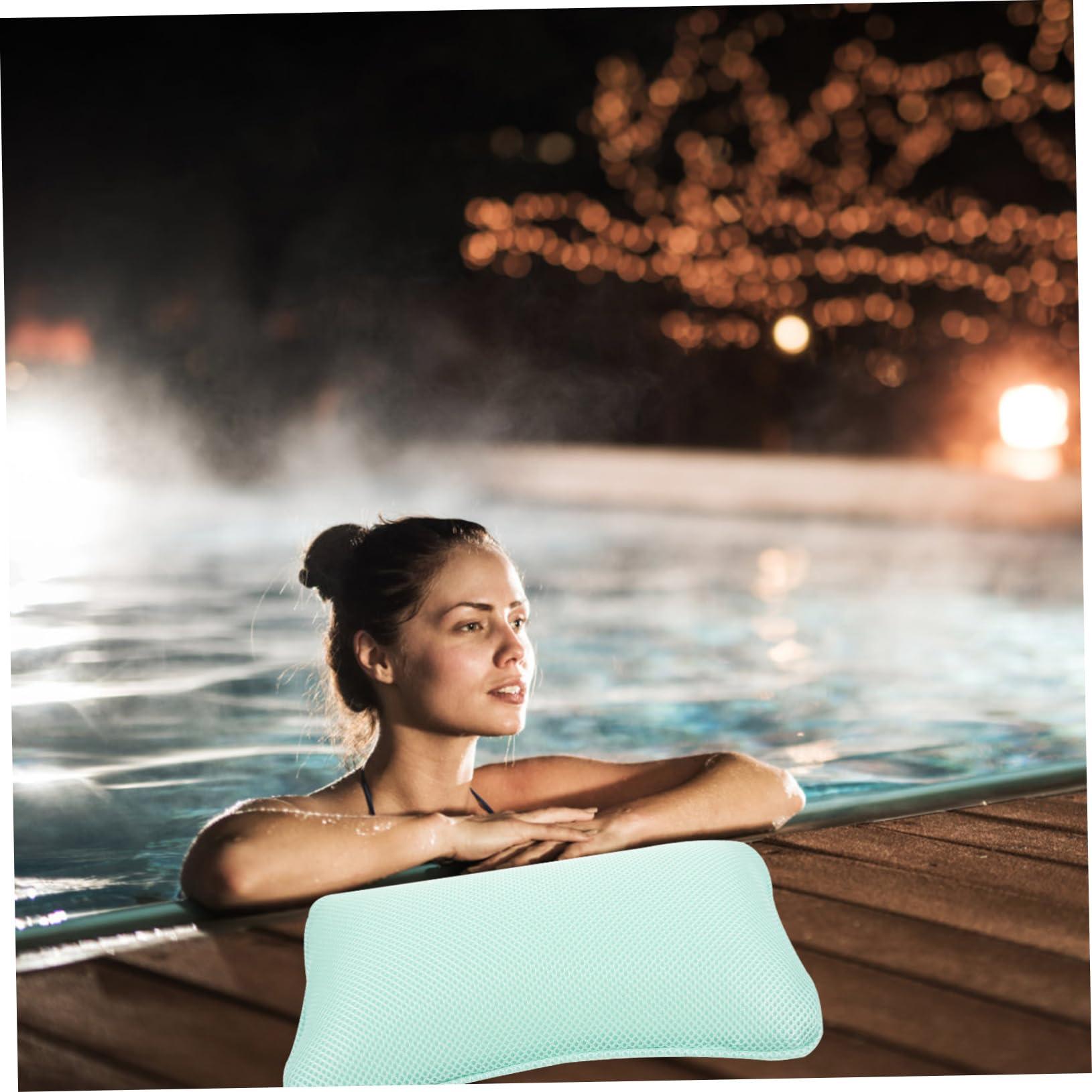 UTHCLO UTHCLO Pillow for Tub Bath Pillow for Curved Tub Bathtub Seat Curtain Inflatable Bath Pillow Spa Bathtub Pillows Bathtub Mat Sponge Absorbent Bath Mat Folding Bathtub