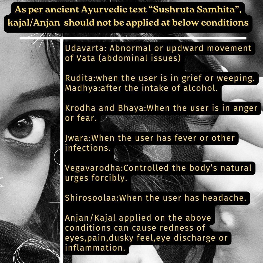 TATSAT - WELLNESS THROUGH AYURVEDA Tatsat Ayurvedic herbal Kajal | Natural, Lead-Free & Chemical-Free Eye Care | Soothing Formula for Everyday Use | Safe for All Skin Types | Made with Triphala, Chakshushya Herbs, Castor Oil etc