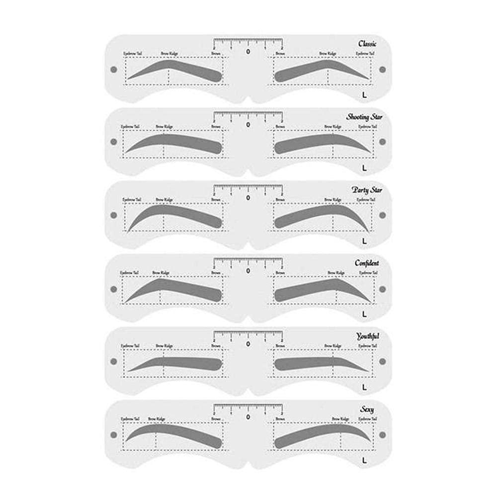 Osuner Eyebrow Stencils,Reusable Eye Brow Drawing Mold, DIY Eyebrow Shaping Grooming Template Card Women Beauty Set