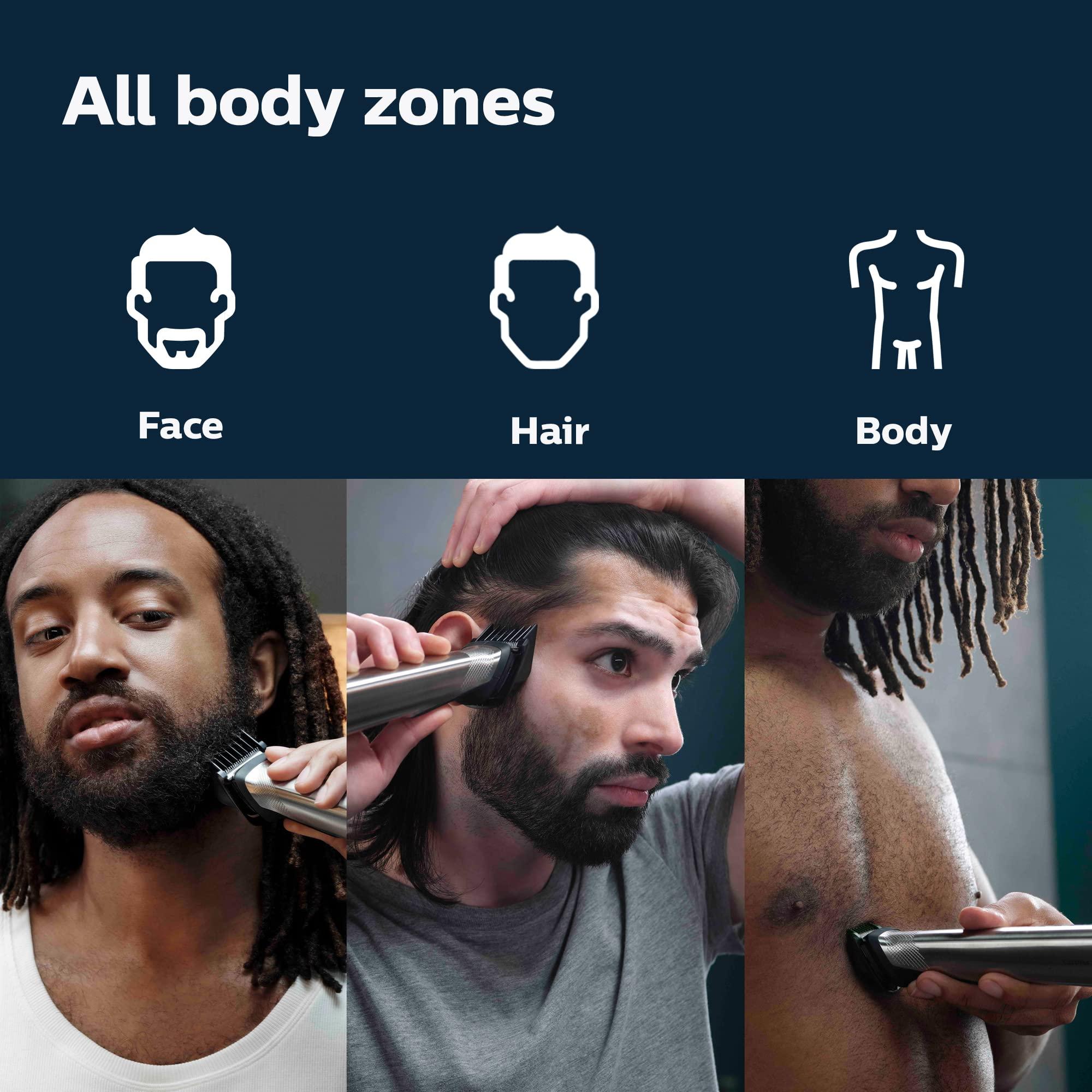 Philips Norelco Philips Norelco Multigroom 7000 Series, All-in-One Trimmer, Beard Trimmer and Hair Clipper, 19-Piece Men\'s Grooming Kit for Beard, Head, Hair, Body, and Face, Soft Pouch, MG7910/49
