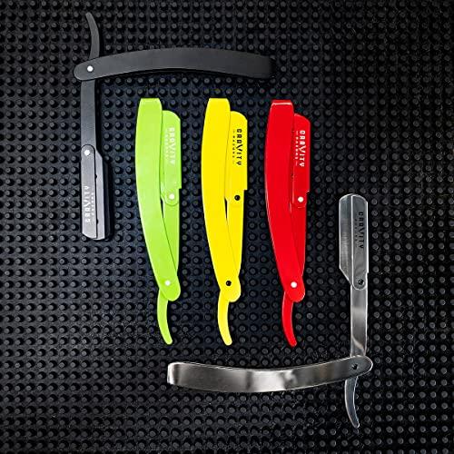 GRAVITY RAZORS Professional Straight Razor - Minimal Exposure Straight Razor Kit with 10 Gravity Premium Blades.5mm Exposed ("The OG")