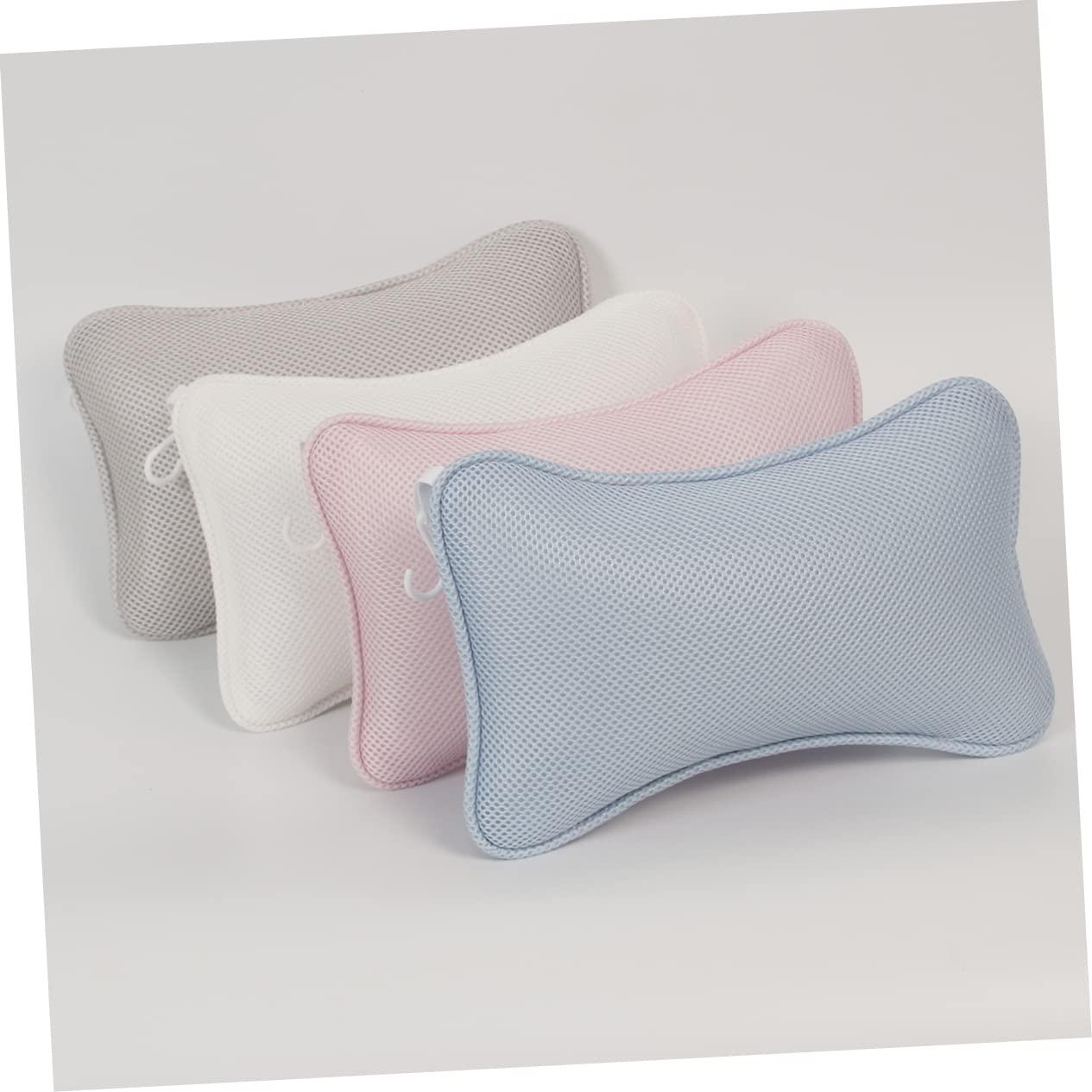 Mobestech Mobestech 2 Pcs Tub Pillow Cushion Canopy Bathtub Drain Bath Mats for Bathroom Bath Neck Rest Ergonomic Shoulder Pillow Inflatable Bath Rugs Lumbar Support Pillow for Bathtub Tubs Cup Pink