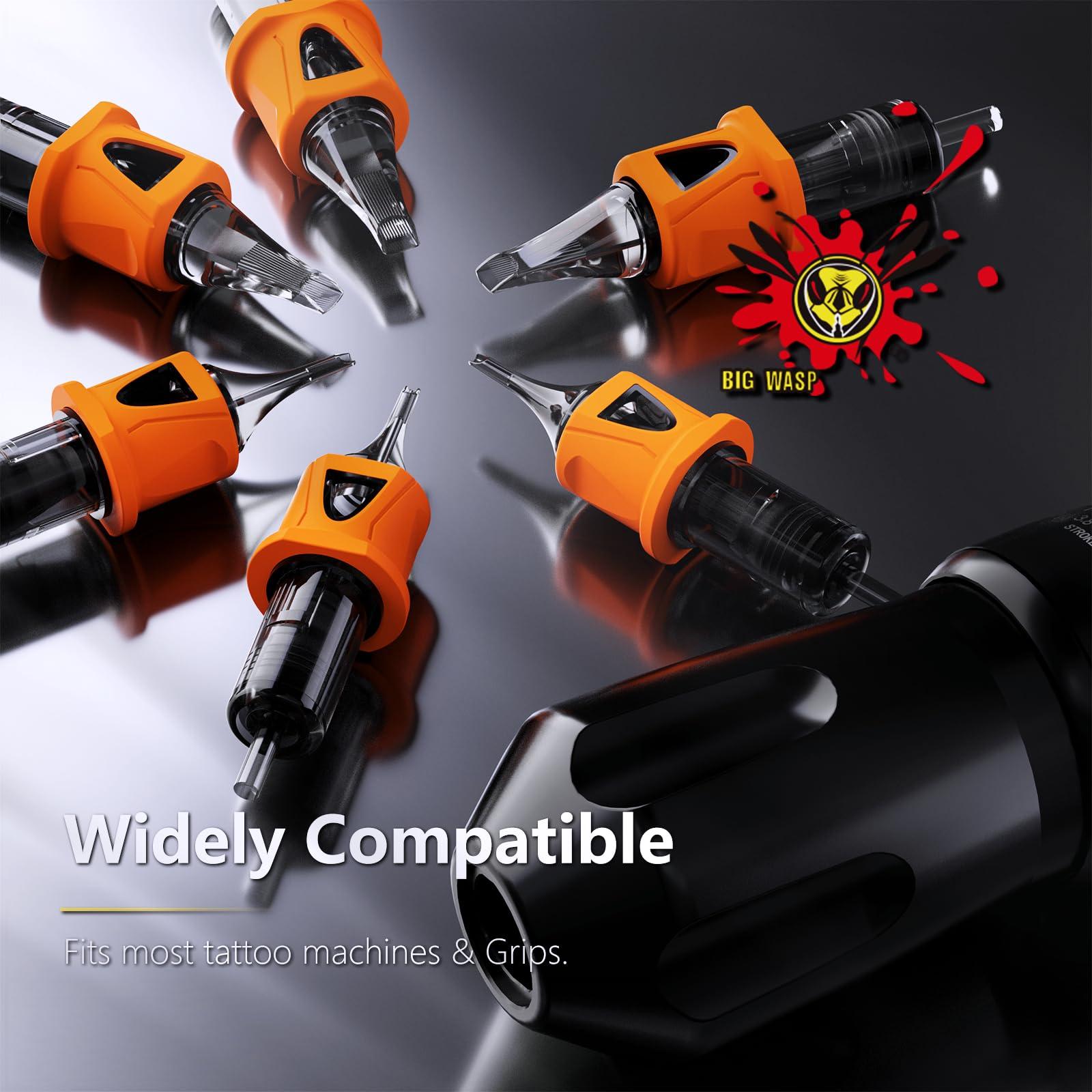 BIGWASP BIGWASP Energy Tattoo Cartridge Needles 50pcs Assorted Finger Ledge Tattoo Needle Round Magnum 0.35mm Mixed #12 Standard RM (7RM 9RM 11RM 13RM 15RM) for Tattoo Machine