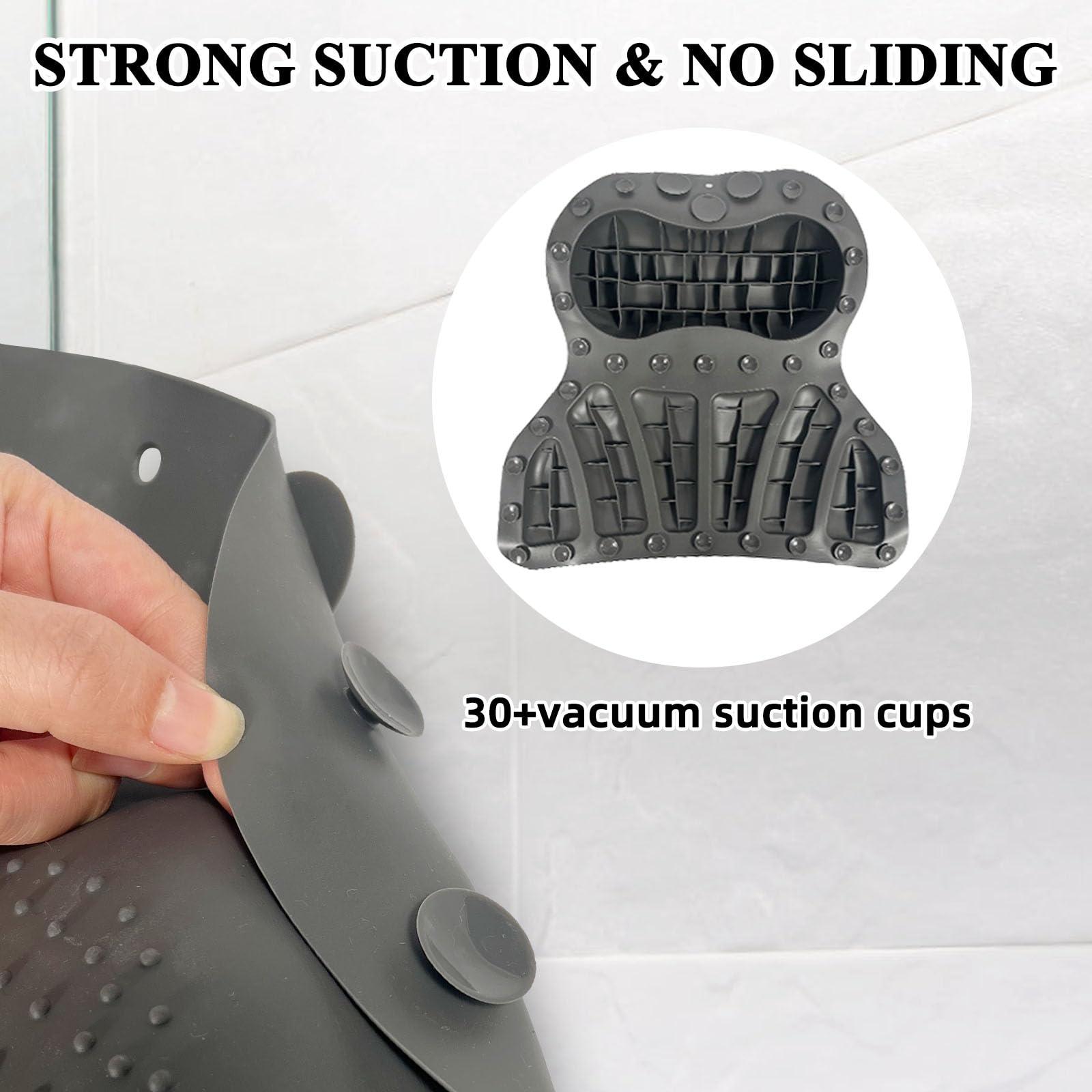 TOBETOPTOOLER Silicone Bath Pillows for Tub,Luxury Bath Pillow Bathtub Pillow Neck and Back Support with Non-Slip Suction Cup Spa Gifts for Women (Grey)