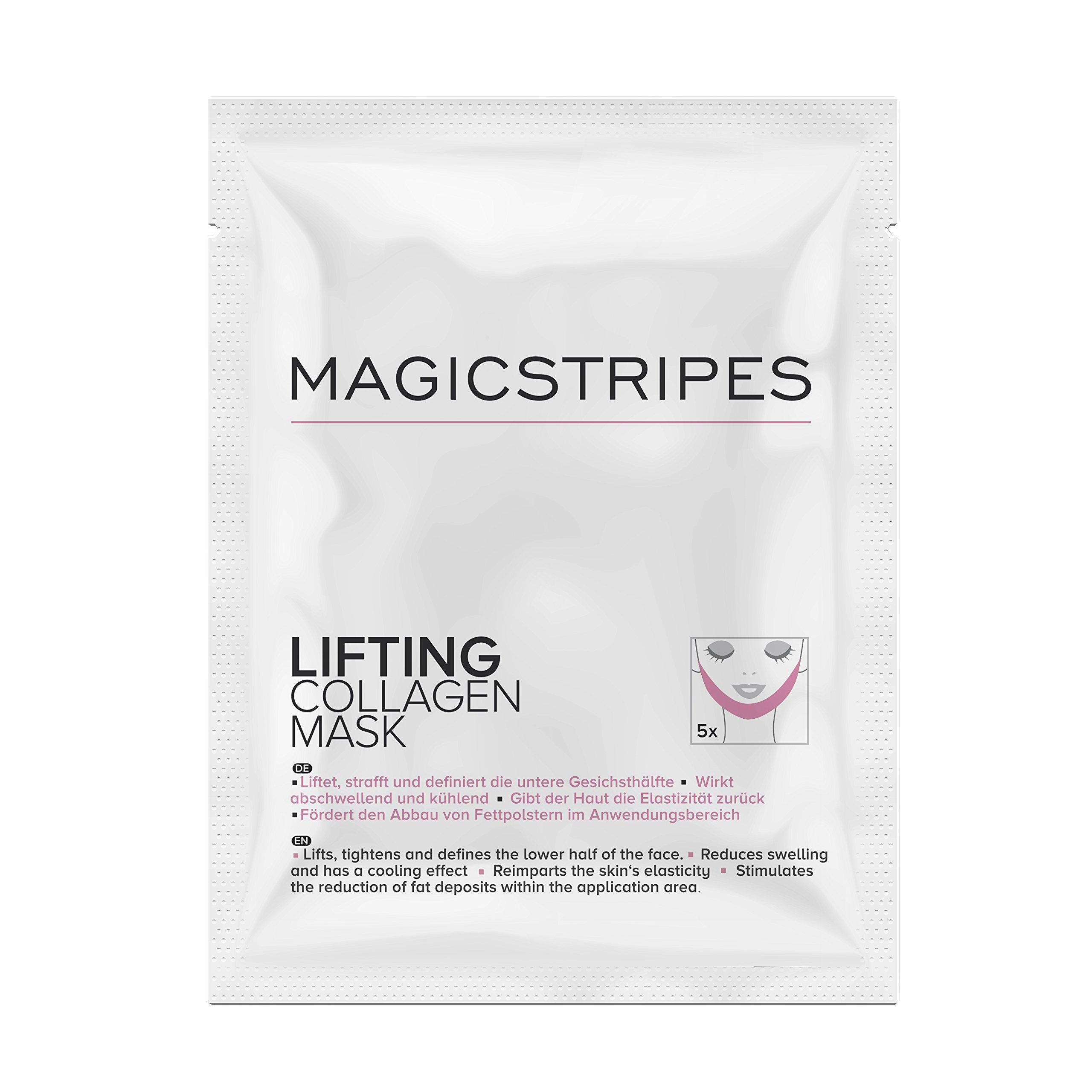 MAGICSTRIPES MAGICSTRIPES Lifting Collagen Mask - V Line Mask, Double Chin Reducer Lifting Face Mask, V Shape Slimming Facial Mask (BOX - 5 Masks)