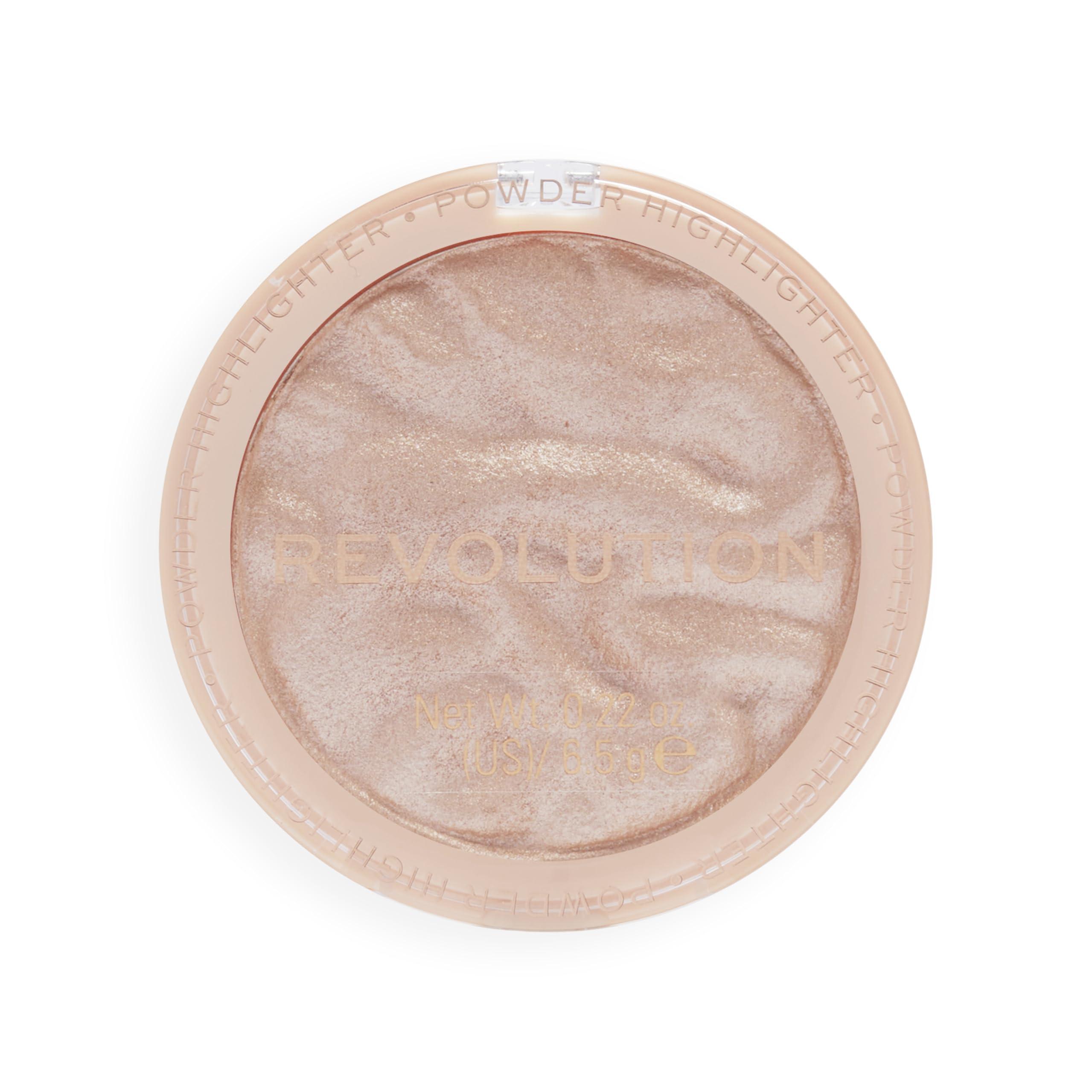 Revolution Beauty London Revolution, Reloaded Pressed Powder Highlighter, Intensely Pigmented for a High Impact Dewy Finish, Just My Type, 0.22 Oz