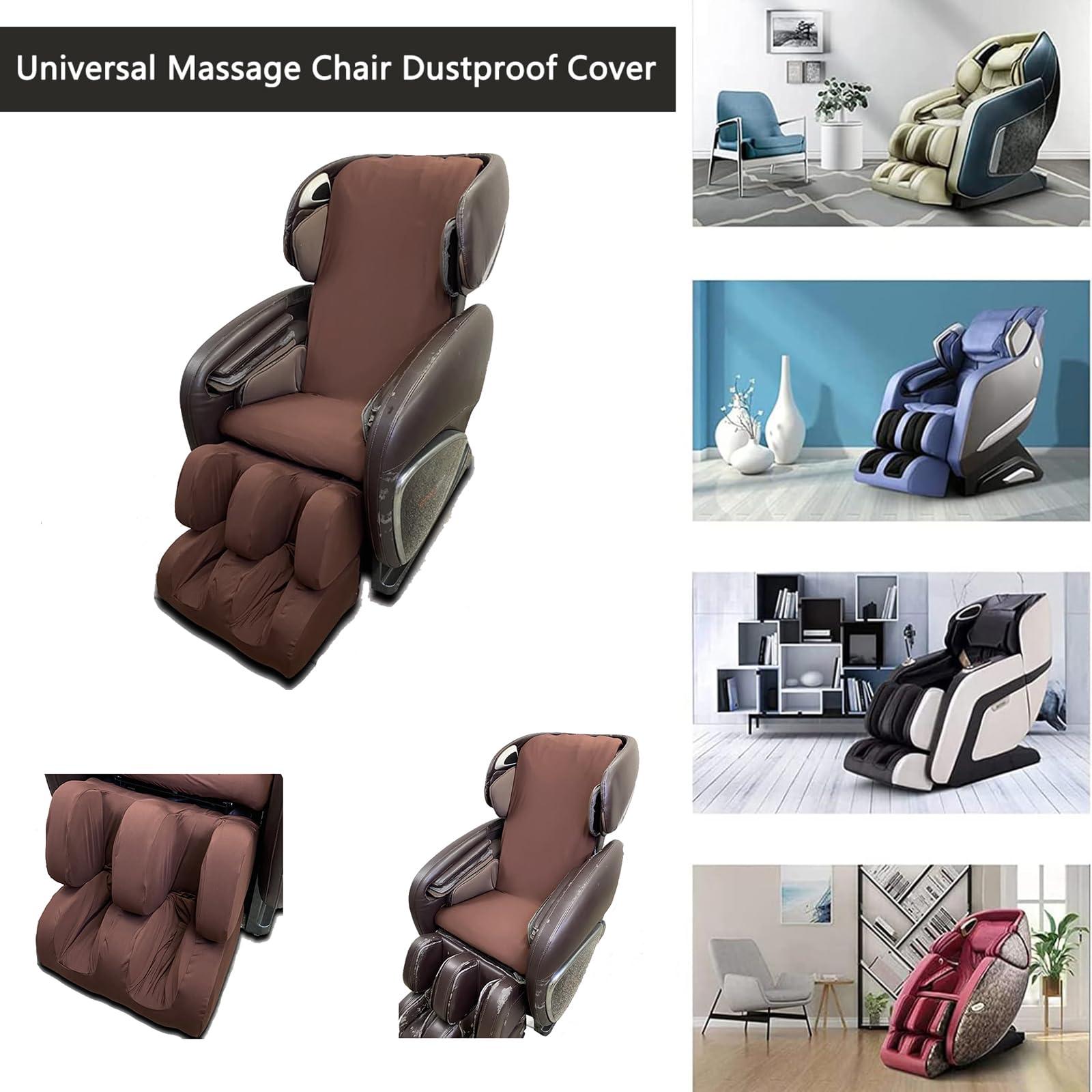 NinthAvenue Basics Full Body Shiatsu Massage Chair Cover, Zero Gravity Universal Stretch Fabric Massage Chair Dustproof Cover, Removable Shield Recliner Wing Chair Slipcovers,Brown,Full Body