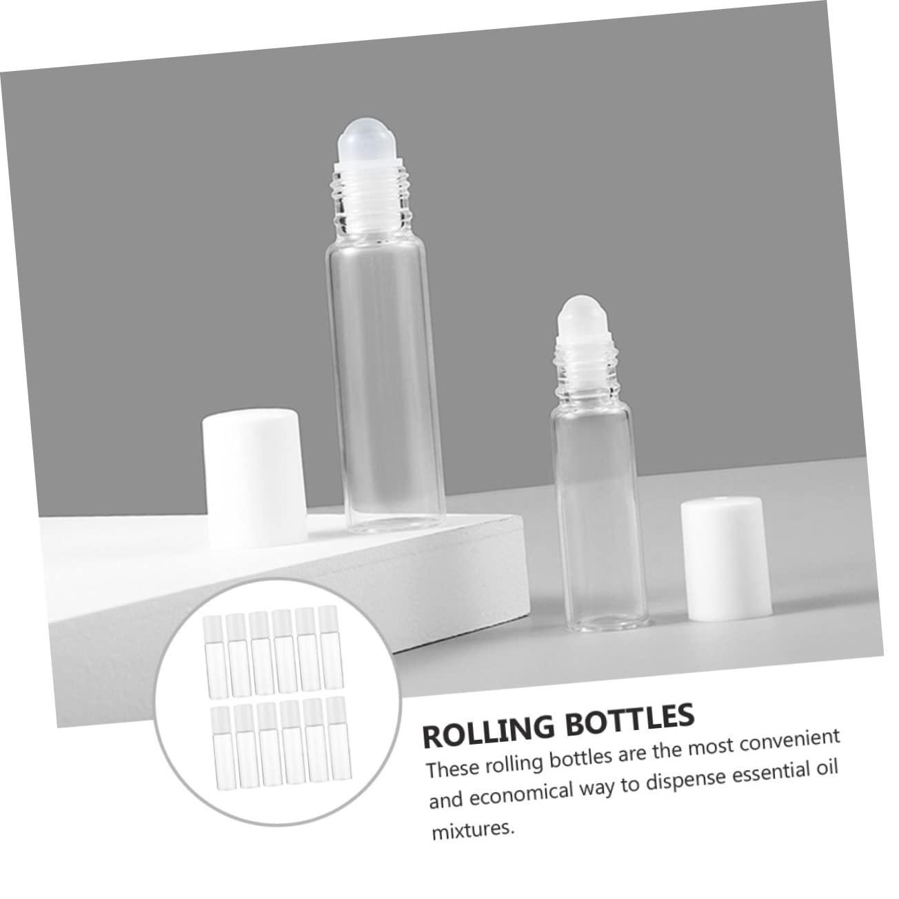 Mikinona Mikinona 10ml Glass Roller Bottles Essential Oil Perfume Travel Leak Proof Rollerball Bottle Set