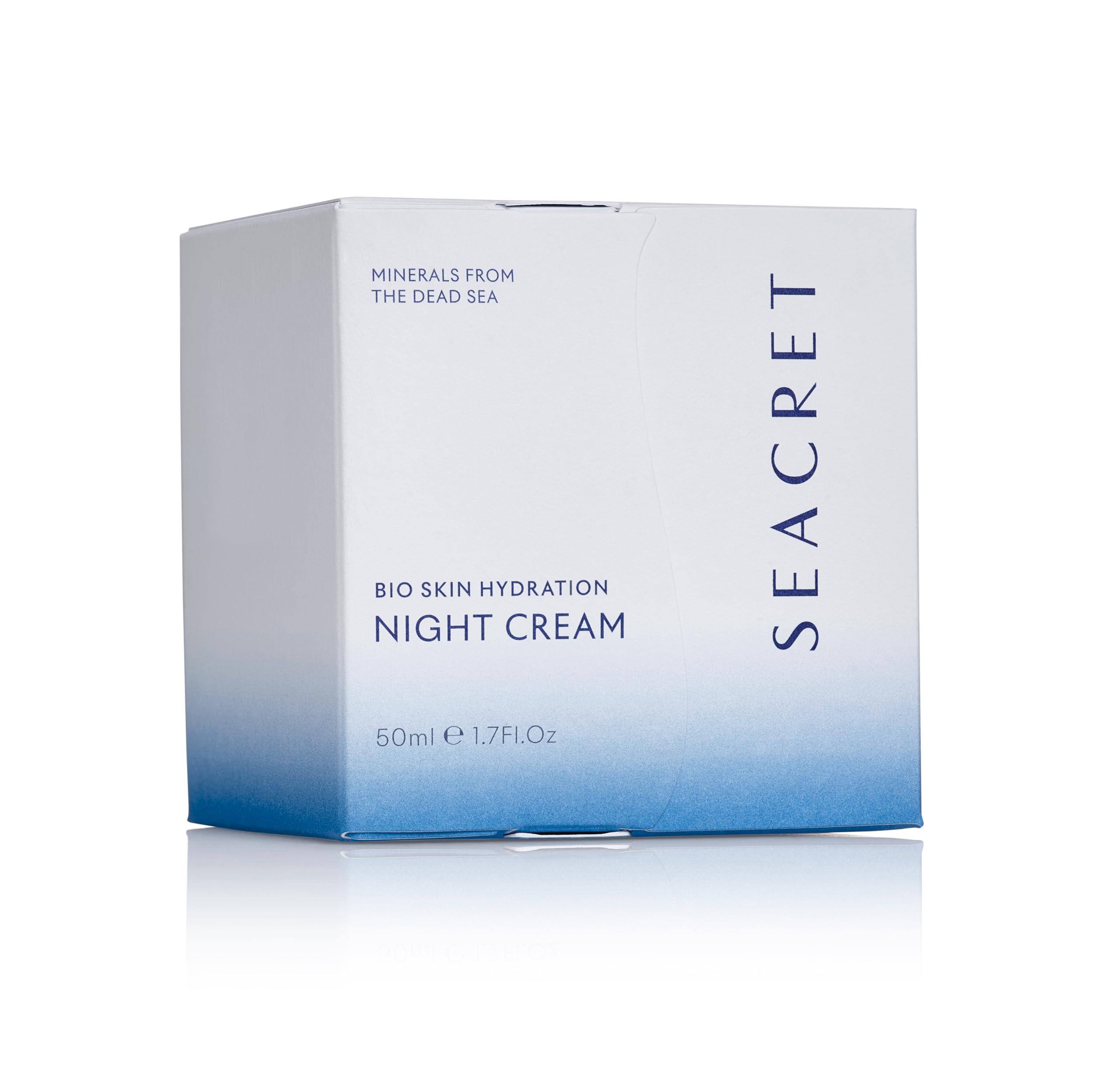 SEACRET SEACRET Bio Skin Hydration Night Cream with Aloe, Niacinamide, Jojoba, Argan Oil, and Dead Sea Minerals Deeply Moisturizing, assist in Anti-Aging, and Skin-Conditioning Formula, 50ml