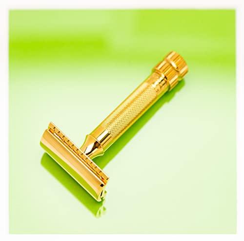 MERKUR Merkur Classic 2-Piece Double Edge Safety Razor Gold Plated, 1 Count