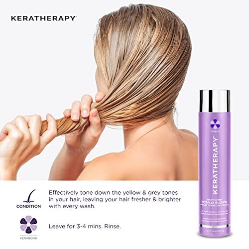 KERATHERAPY KERATHERAPY Keratin Infused Totally Blonde Violet Toning Shampoo, 10.1 fl. oz, 300 ml - Violet Shampoo for Blonde Color Treated Hair, Brassy, Silver, & Highlighted - Sulfate & Paraben Free