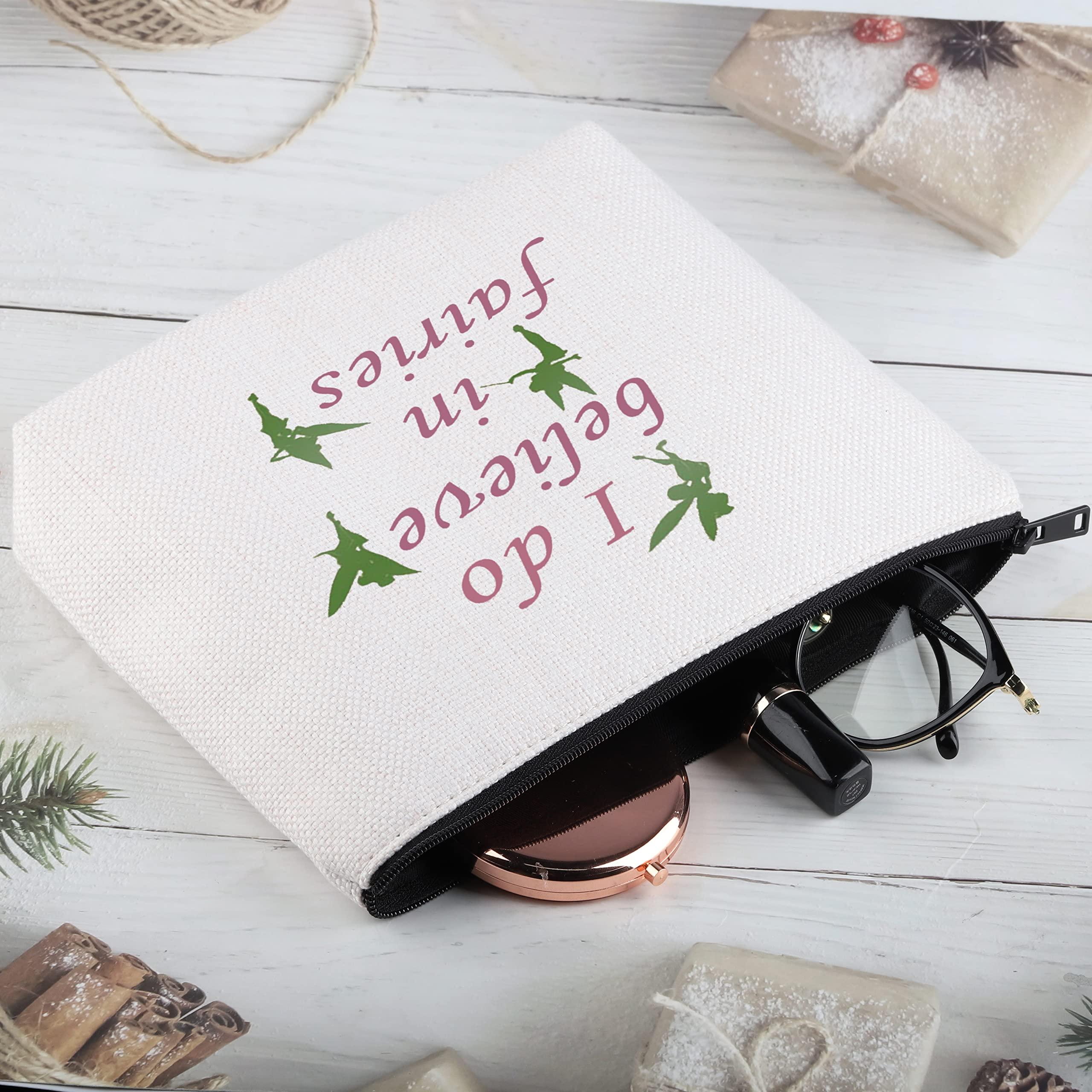 G2TUP G2TUP Fairy Tales Makeup Bag Tink Fairy Makeup Case I Do Believe In Fairies Travel Toiletry Bag (Believe In Fairies Makeup Bag)