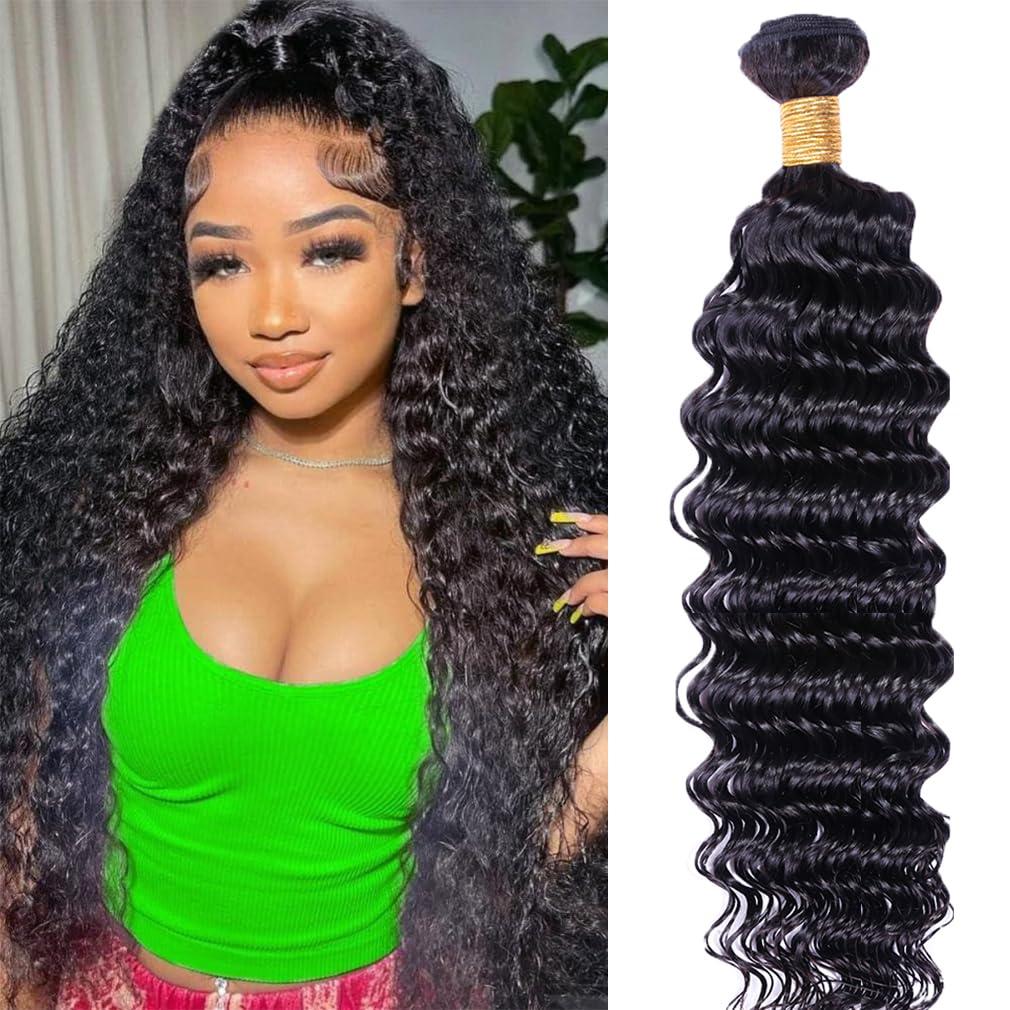 Uesoels Deep Wave Human Hair Bundles 30 Inch Bundles Human Hair Brazilian Virgin Weave Bundles Human Hair Unprocessed Brazilian Virgin Weave Bundles