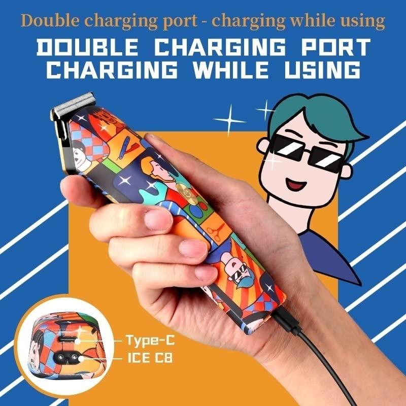 OPLLER OPLLER Hair Clippers,Beard Trimmer for Men, Cordless Graffiti Trimmer Men Zero Gapped Professional Hair Clipper Scrawl Finish Hair Cutting Machine