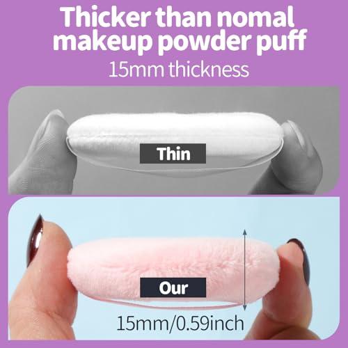 Teenitor Teenitor 3Pcs Pink Powder Puff, Powder Puffs, 2.36 Inch Setting Powder Puff,Powder Puffs for Face Powder Soft Powder Applicator for Loose Pressed Powder, Face Puff Makeup Puff Small with 3 Cases